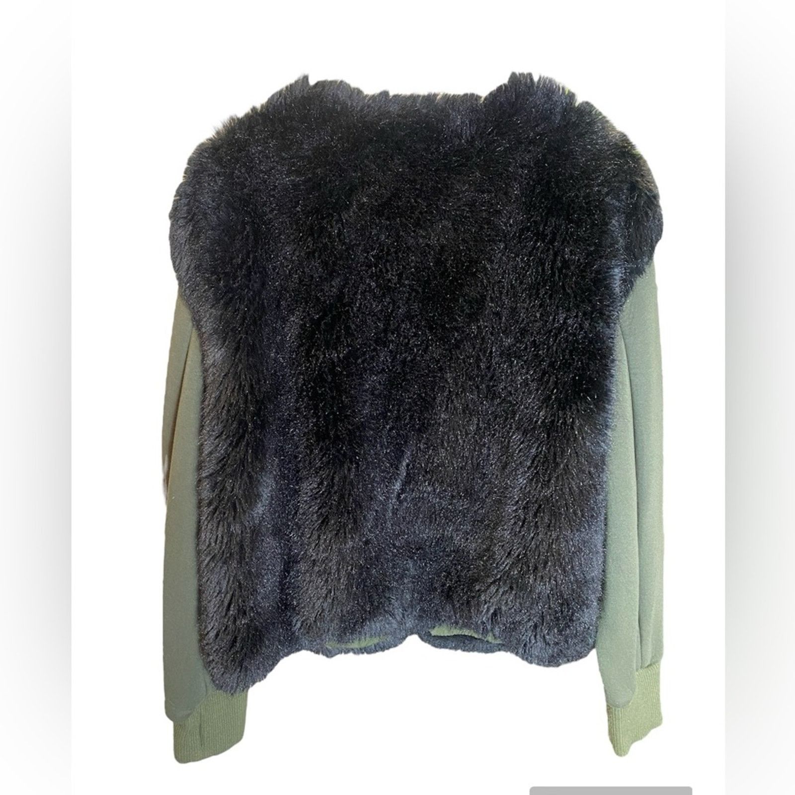 Zadig & Voltaire Zadig & voltaire Kassy Faux Fur Vest Jacket L Green Black Size L / US 10 / IT 46 - 4 Thumbnail