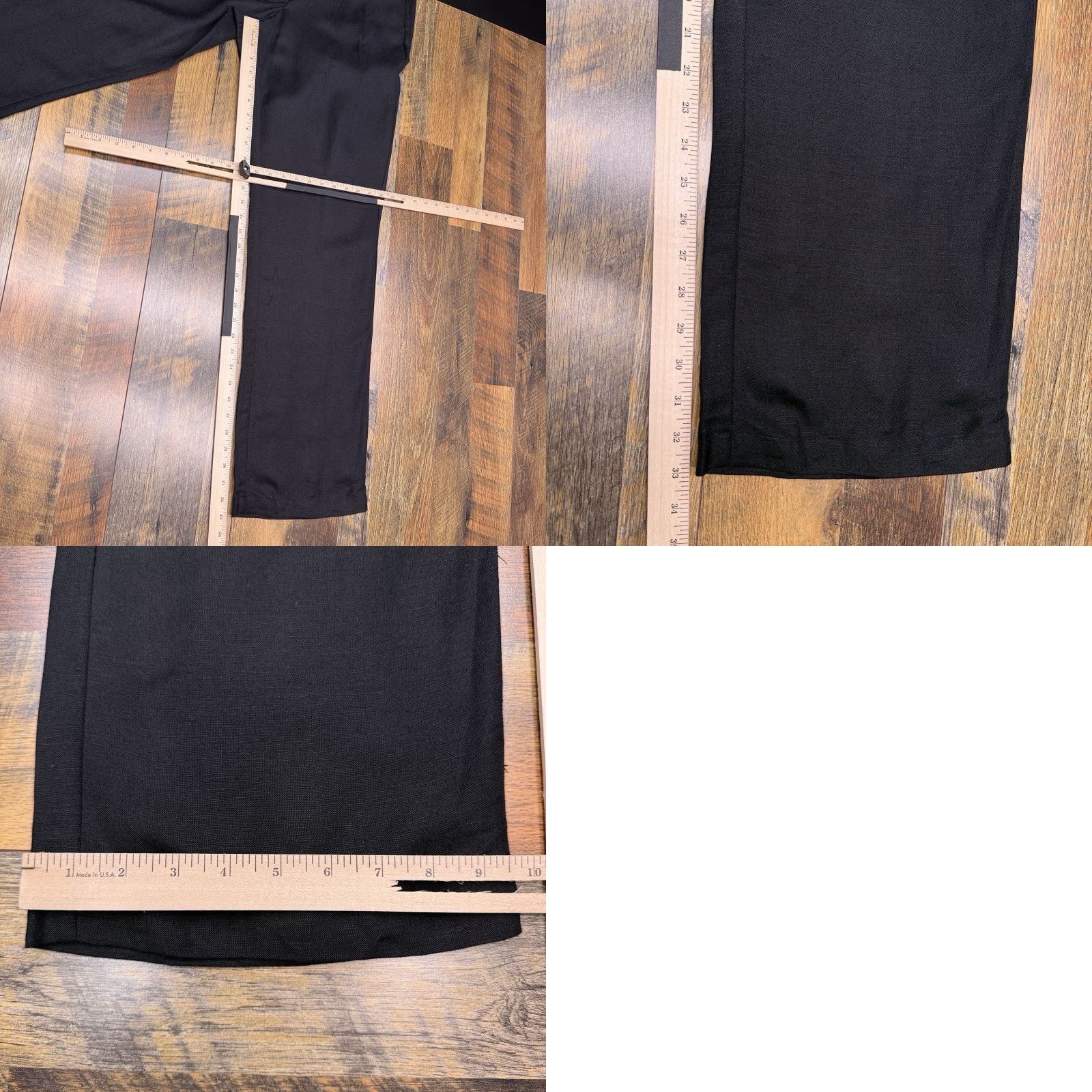Ann Taylor Ann Taylor High Waist Trouser Linen Pants 10 Full Length Pleated Black Women's Regular Size 32" / US 10 / IT 46 - 9 Thumbnail
