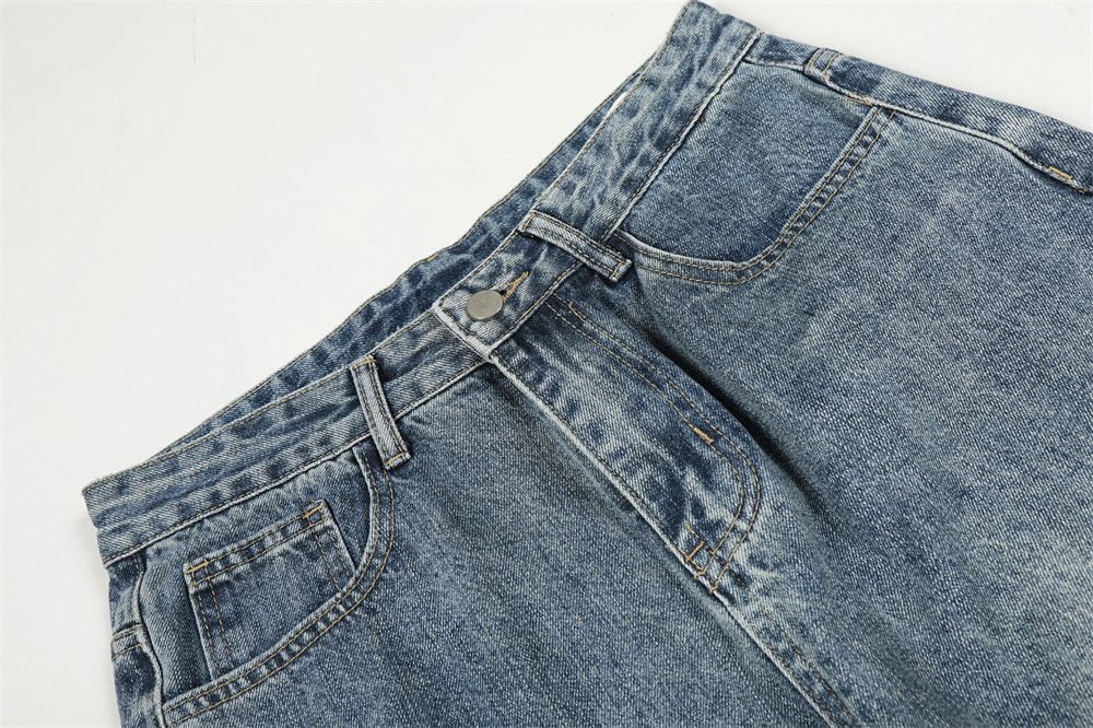Jean Vintage distressed loose washed men's versatile jeans Size US 32 / EU 48 - 3 Thumbnail