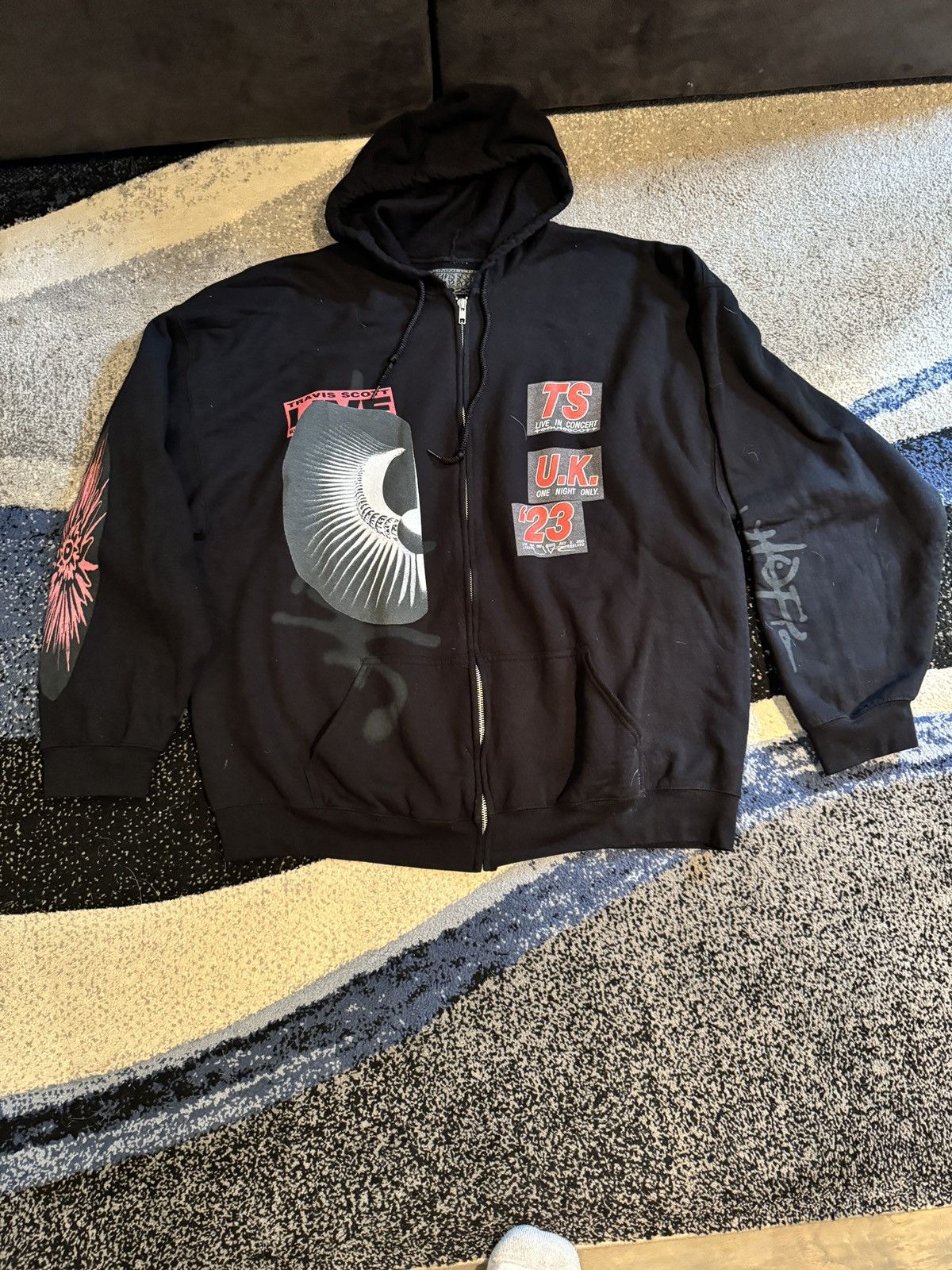 image of Travis Scott London Zip Up in Black, Men's (Size XL)