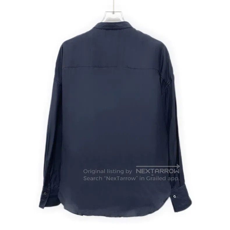 Brunello Cucinelli Brunello Cucinelli Dark blue silk single-breasted long-sle Size M / US 6-8 / IT 42-44 - 2 Thumbnail