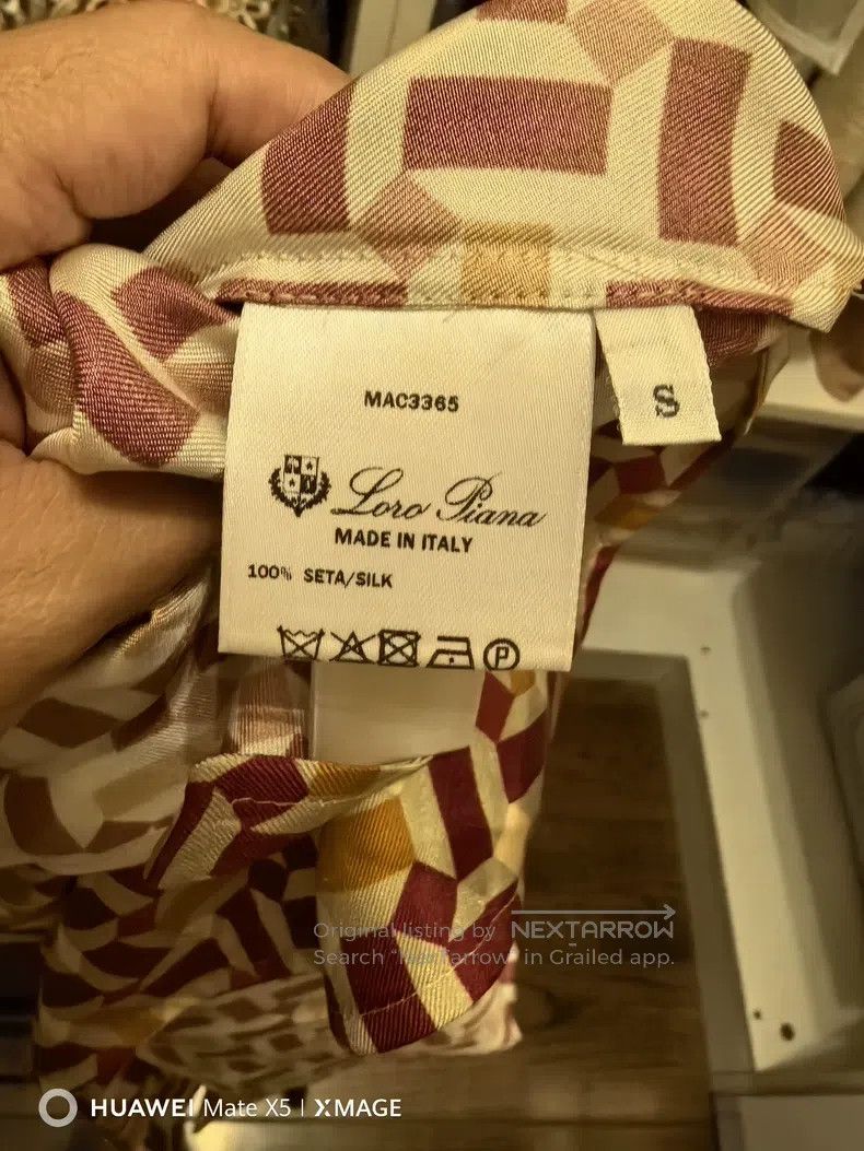 Loro Piana LORO PIANA Geometric Print Silk Shirt with Mulberry Silk F Size S / US 4 / IT 40 - 4 Thumbnail