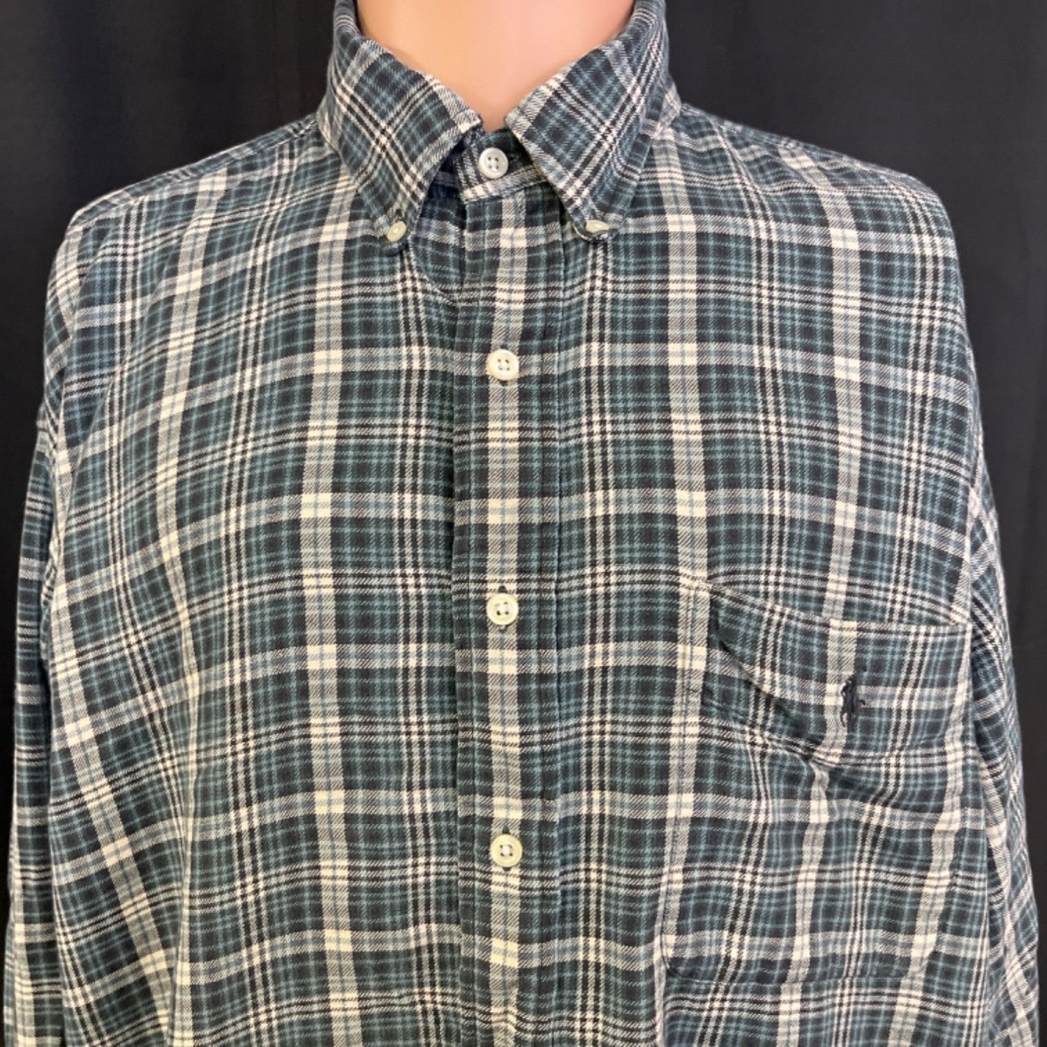 Ralph Lauren Ralph Lauren Men's Blue Plaid Shirt/Button Up Size L SKU 508 Size US L / EU 52-54 / 3 - 3 Thumbnail