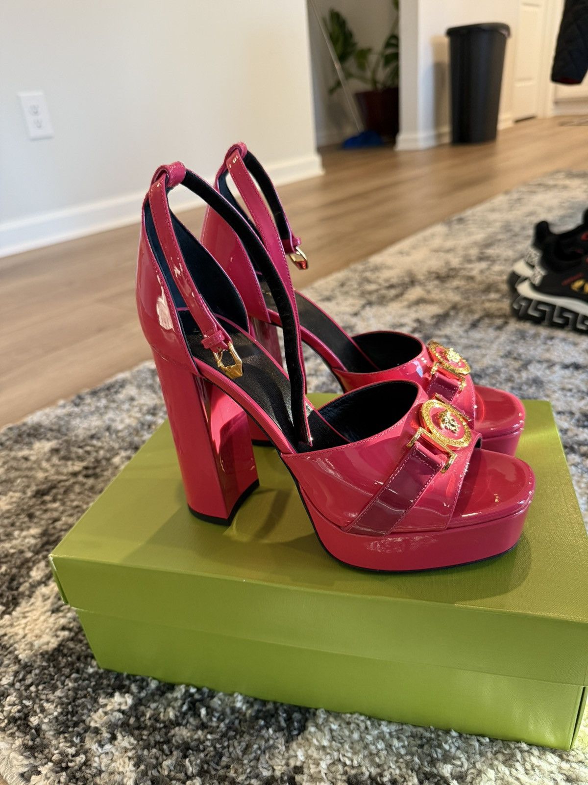 Versace Versace Medusa Pink Patent Leather Platform Heels – New Size US 7 / IT 37 - 2 Thumbnail
