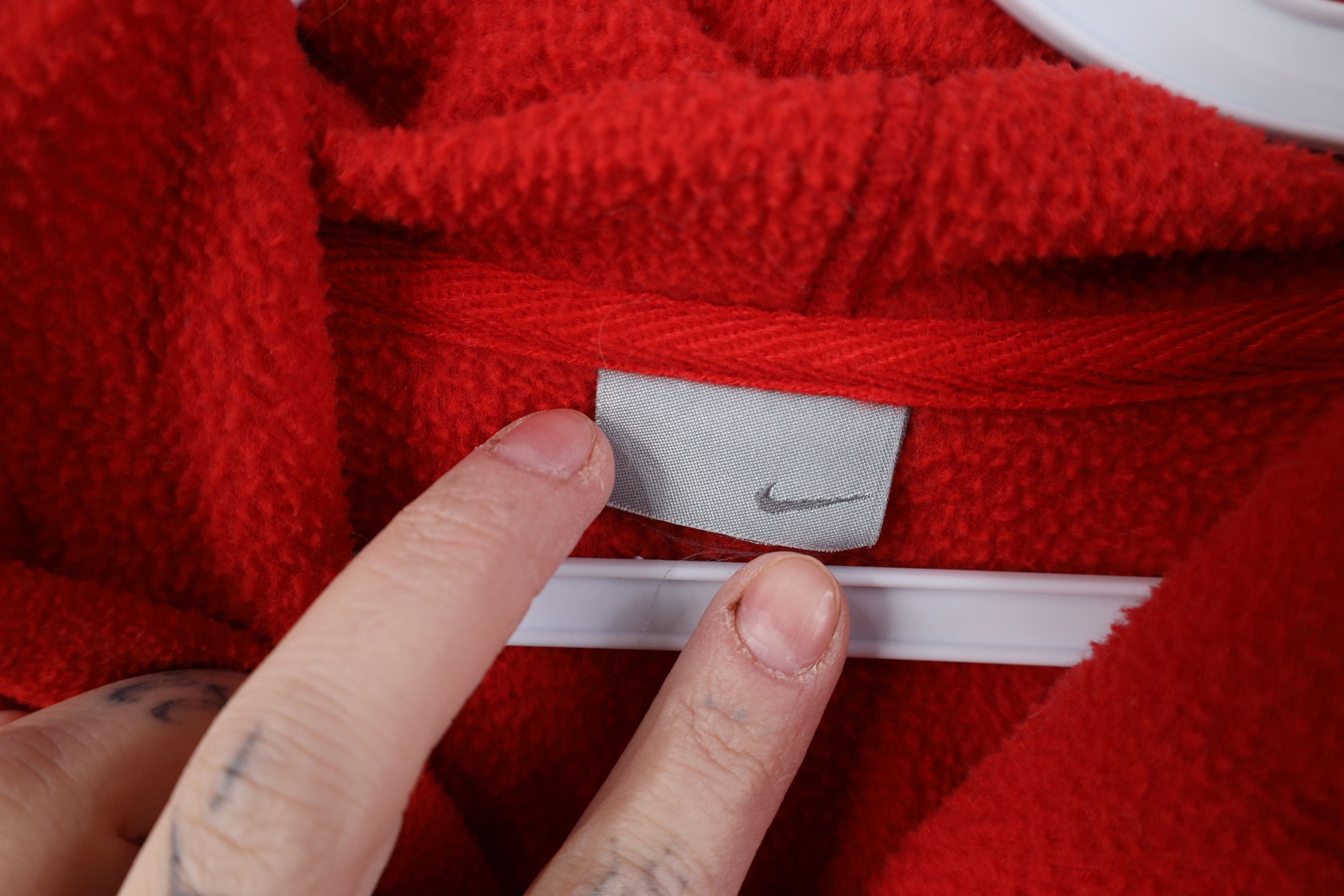 Nike Vintage Y2K Nike Mini Swoosh Fleece Hoodie Sweatshirt Red Size US S / EU 44-46 / 1 - 9 Thumbnail