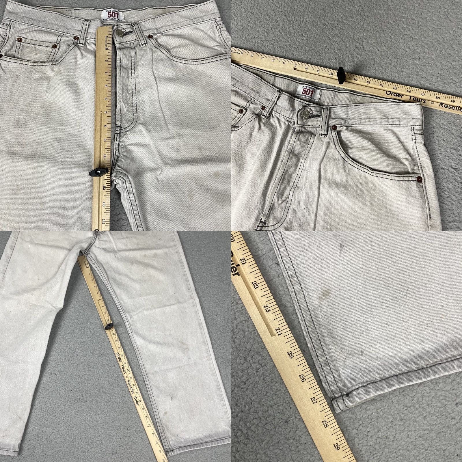 Levi's VINTAGE Levi's 501 Jeans 38x30 Gray Made In USA Distressed Washed Button 38 Mens Jeans Regular 5-Pocket USA 90s? Size US 38 / EU 54 - 9 Thumbnail