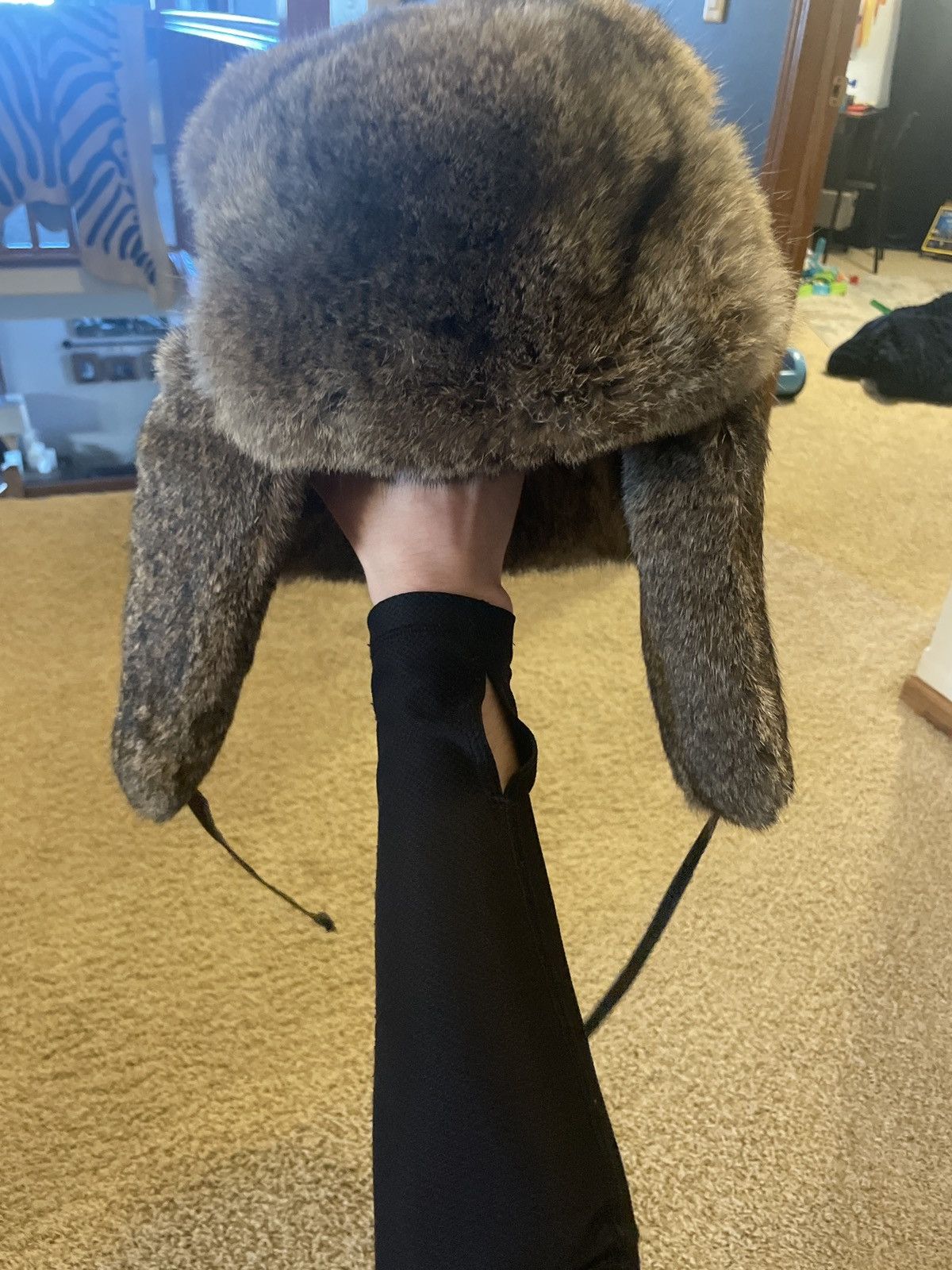 Other real rabbit fur hat Size ONE SIZE - 1 Thumbnail