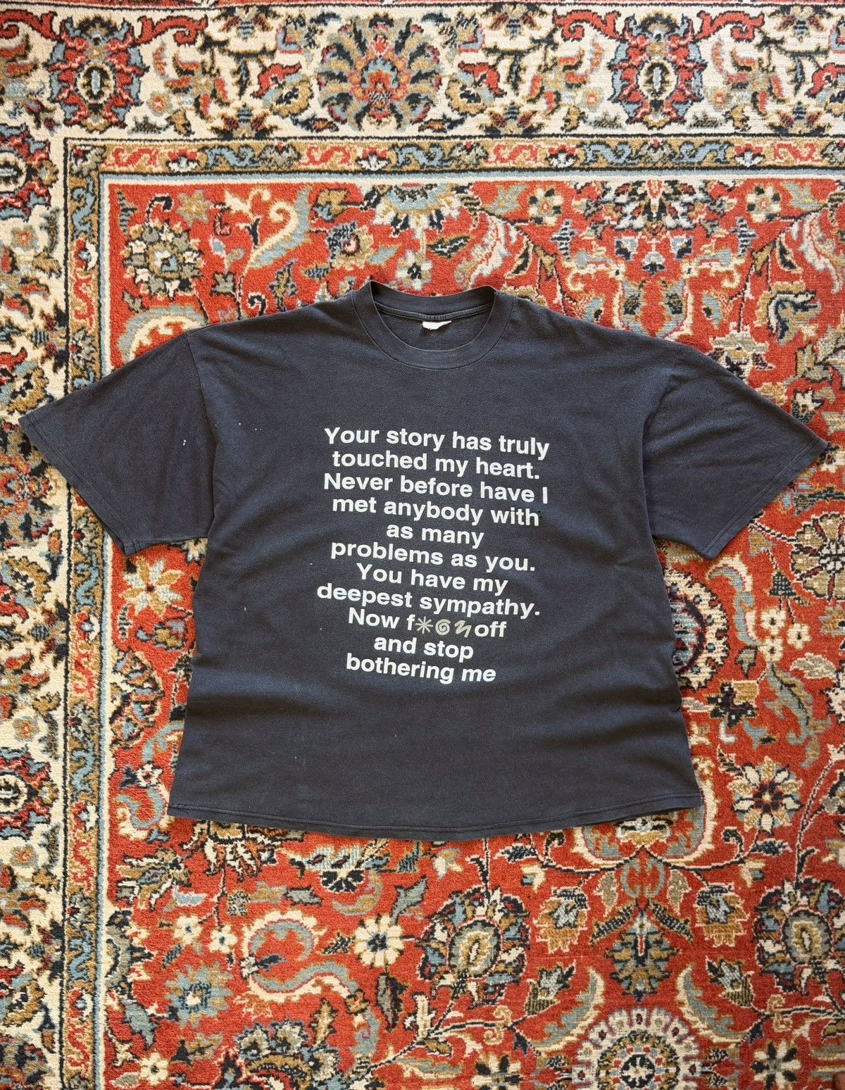 Vintage Vintage 90s Fuck Off Poem Faded T-Shirt Tee Size US XL / EU 56 / 4 - 6 Thumbnail