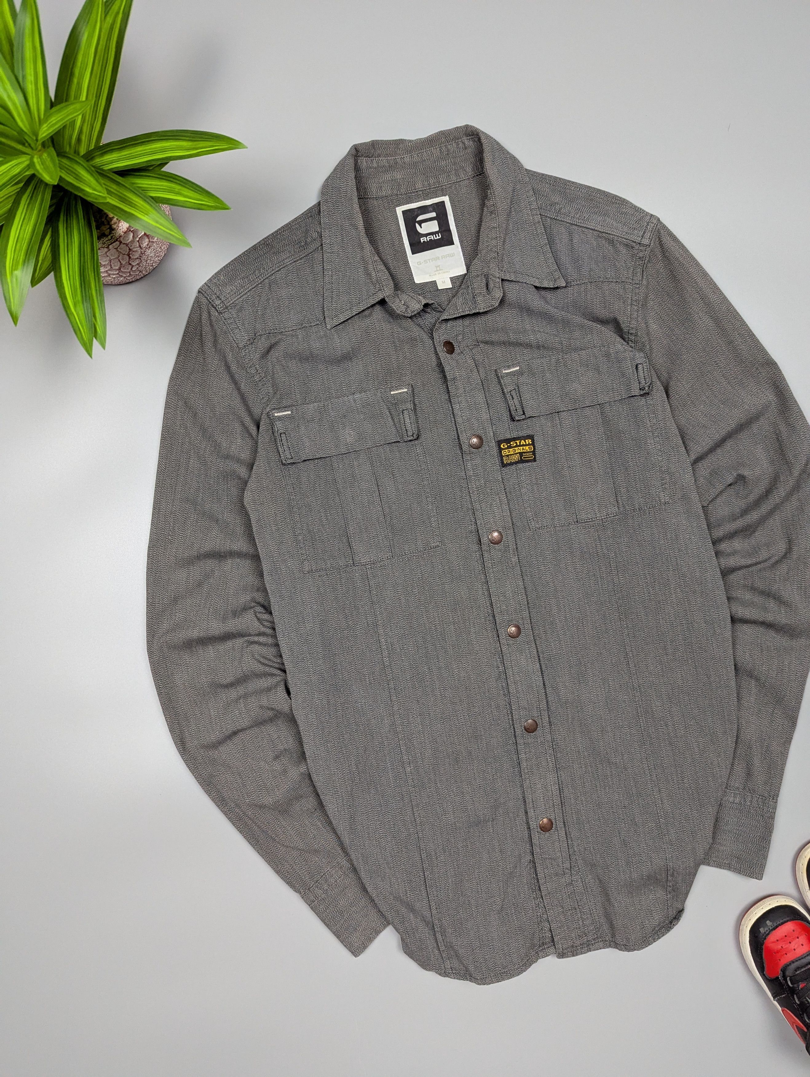 G-Star × Vintage G-Star RAW RAILROAD OVERSHIRT VTG Mens Button-Down Shirt Size US M / EU 48-50 / 2 - 2 Thumbnail
