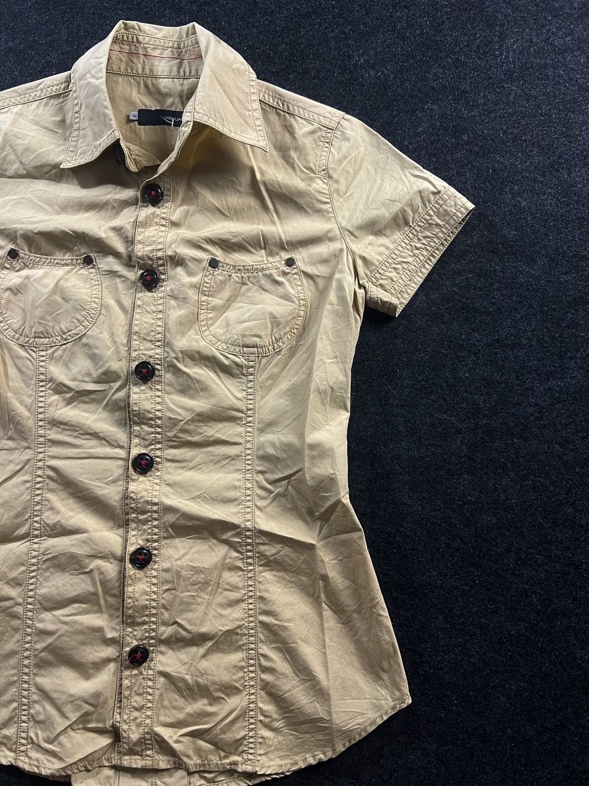 Dsquared2 Dsquared2 Y2K Khaki Beige Mini Dress Button Up Vintage Size S / US 4 / IT 40 - 1 Thumbnail