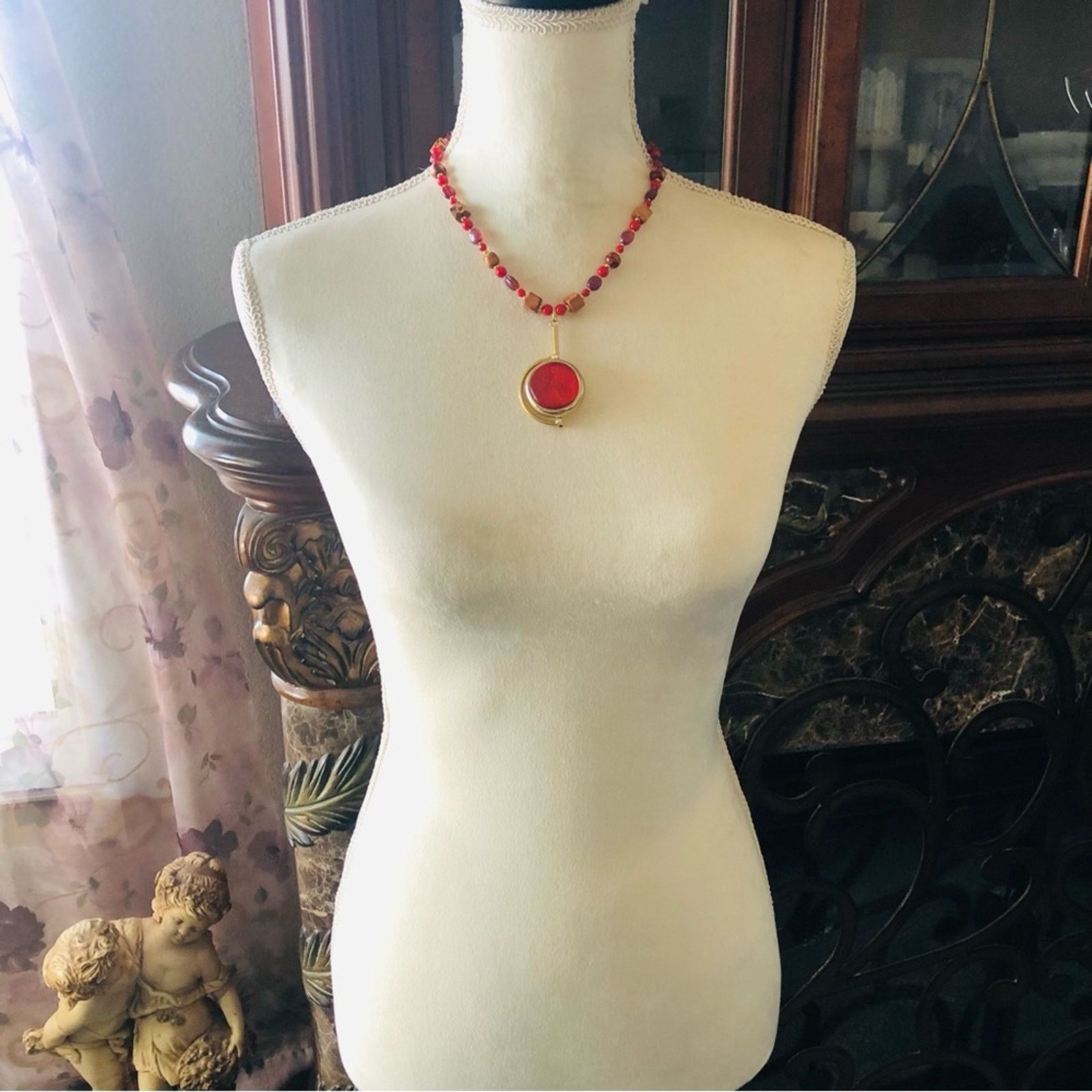 Handmade Handcrafted repurpose mixed bead crackle Pearl necklace Size ONE SIZE - 6 Thumbnail