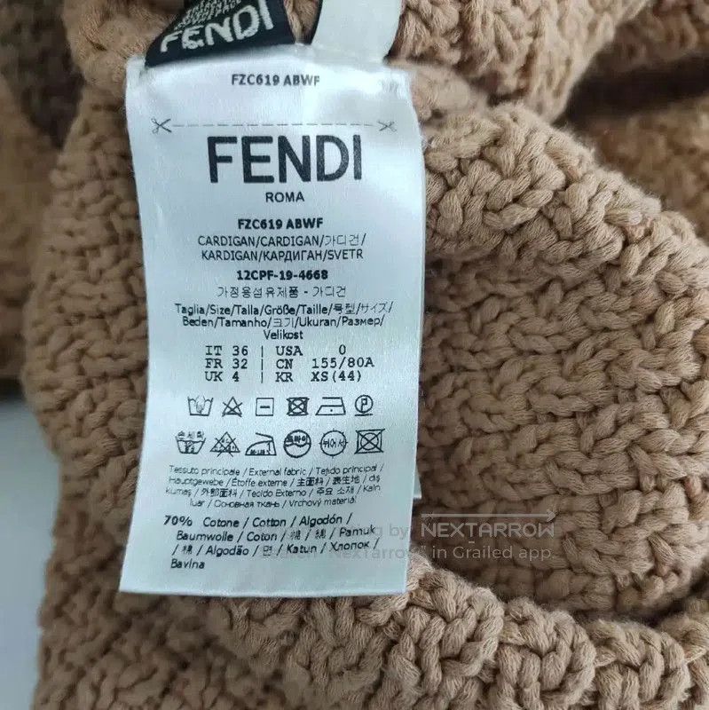 Fendi Fendi Khaki Knit Cardigan for Women . Size M / US 6-8 / IT 42-44 - 3 Thumbnail