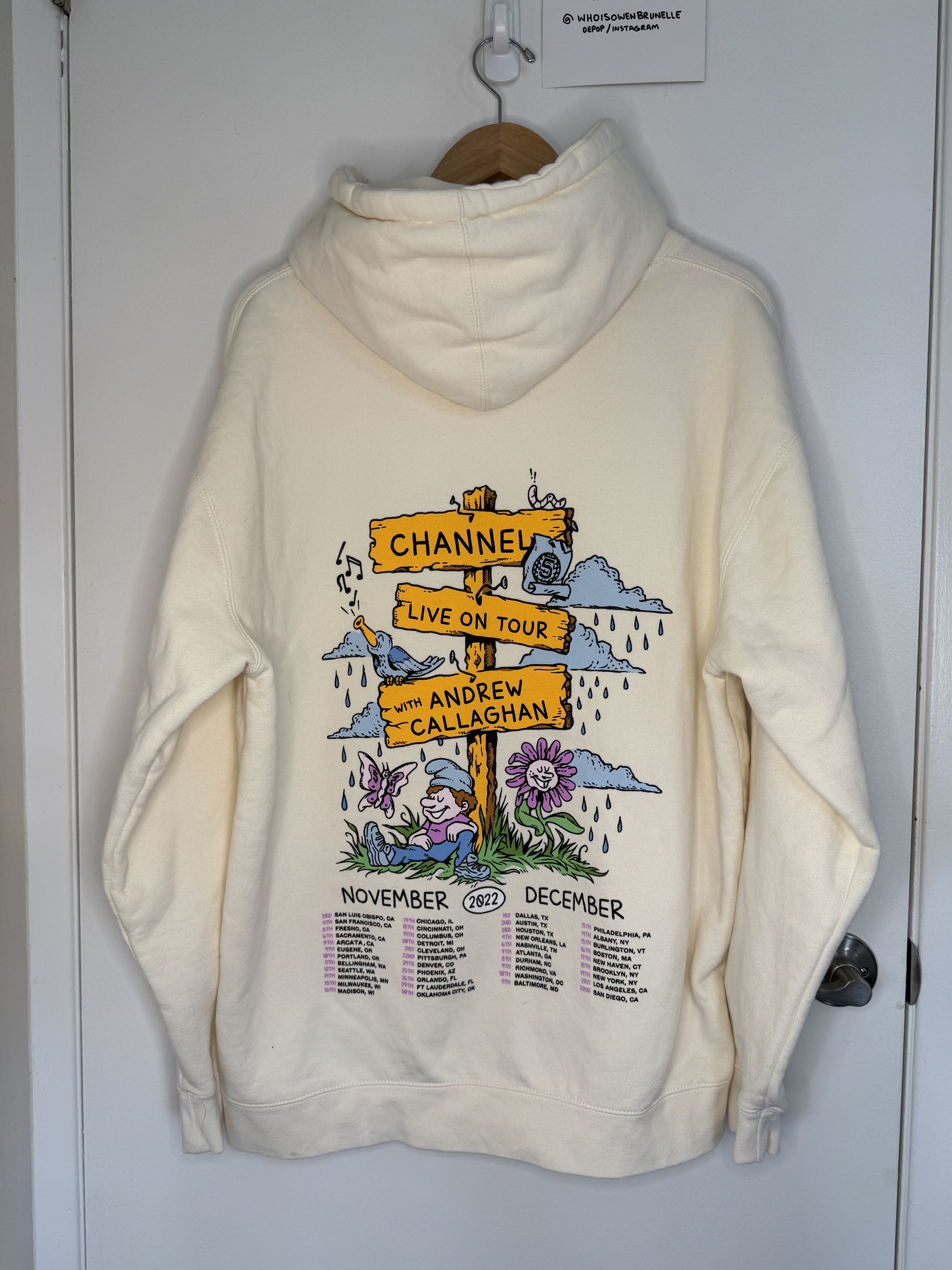 Other Channel 5 Andrew Callaghan Live Tour Hoodie Cream XL 2022 Size US XL / EU 56 / 4 - 2 Thumbnail