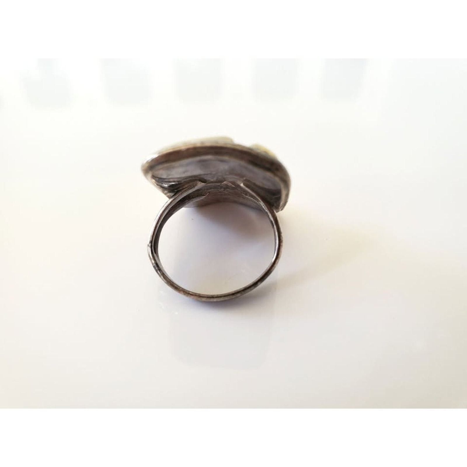 Other Vintage Sterling Silver Southwestern Mother of Pearl Ring Size ONE SIZE - 4 Thumbnail