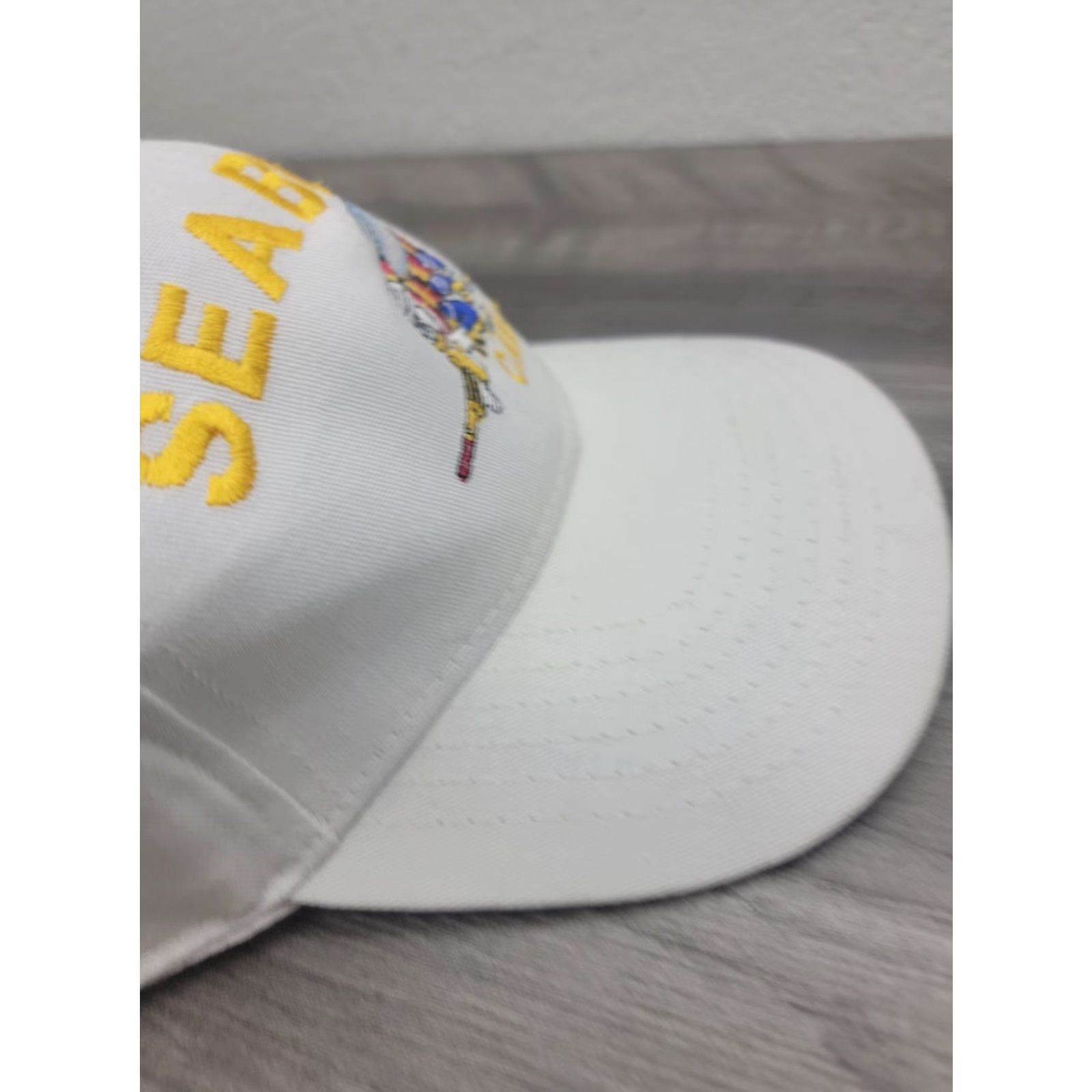 Vintage VINTAGE Navy Sea Bees Hat Cap Snapback Trucker Seabees Large Patch USA Men Adjustable White Size ONE SIZE - 5 Thumbnail
