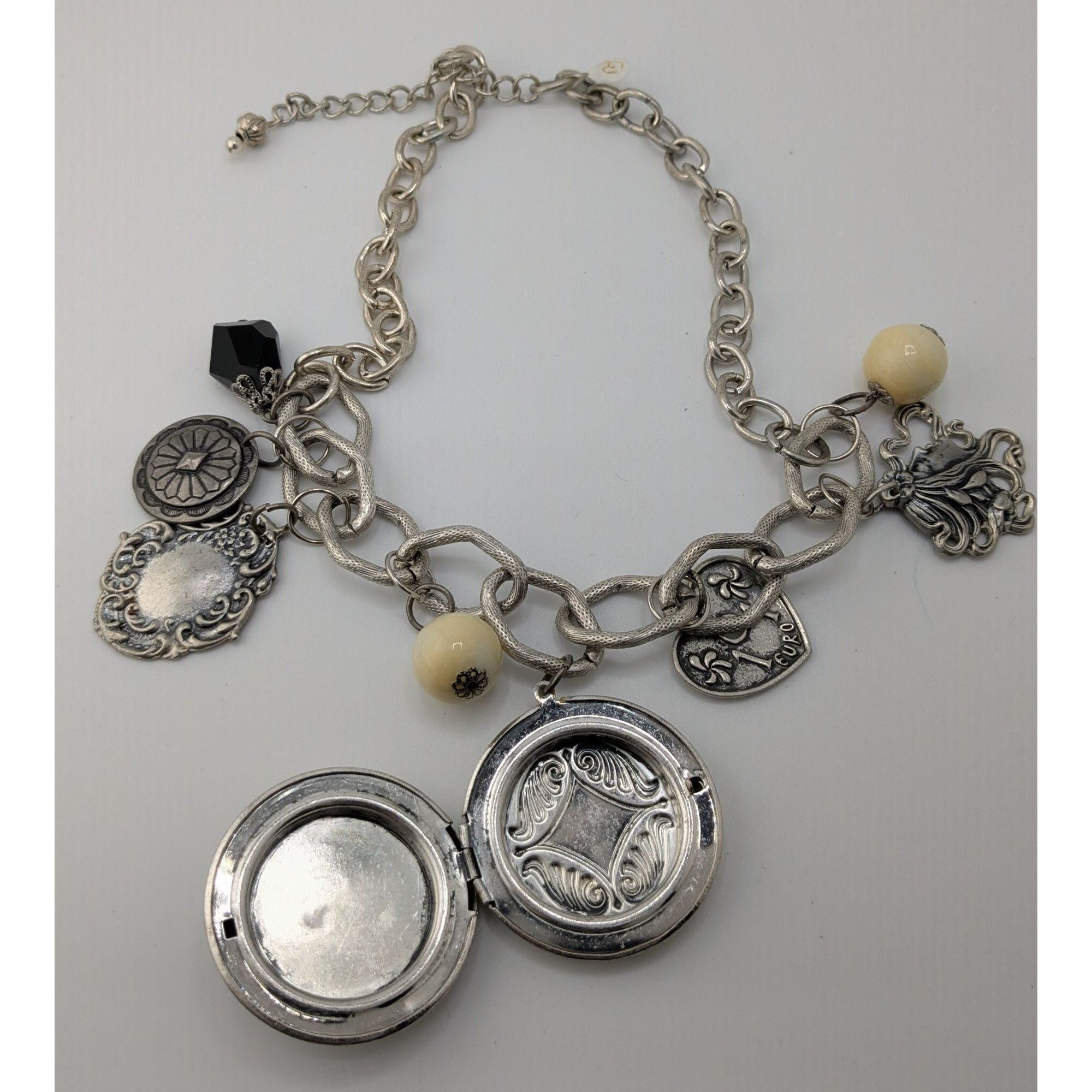 Handmade Vintage Victorian Style Gothic Charm Necklace W/ Locket Bead Size ONE SIZE - 8 Thumbnail