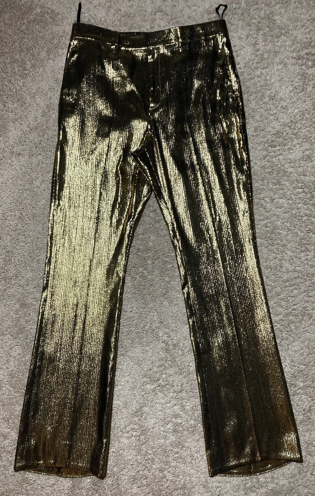 Celine AW23 Celine Gold Striped Flare Suit Pants Metallic 2023 Hedi Size US 32 / EU 48 - 1 Thumbnail