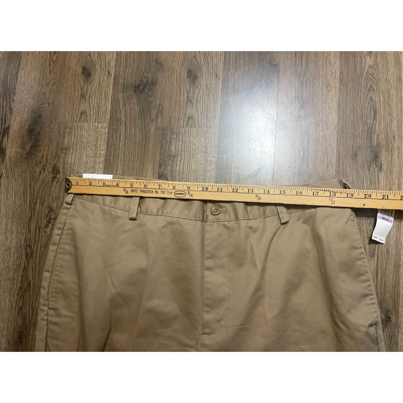 Izod IZOD Pants, Men's Size 38x32, Brown, American Chino, Classic Fit, Cargo Pants NW Size US 38 / EU 54 - 4 Thumbnail
