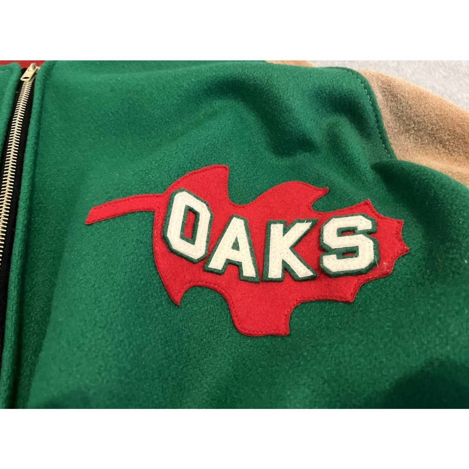 Ebbets Field Flannels VINTAGE Ebbets Field Flannels Oakland Oaks Baseball Jacket Wool Leather XXXL 3XL Bomber Jacket Men Green Size US XXL / EU 58 / 5 - 5 Thumbnail