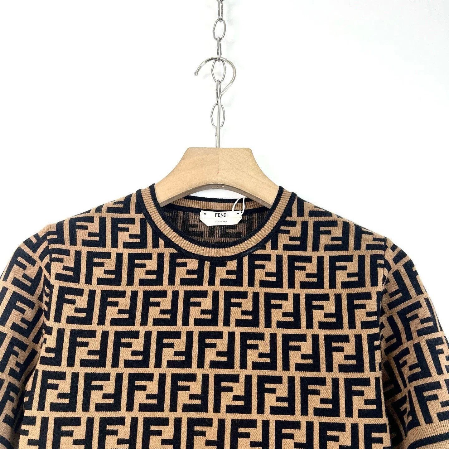 Fendi Fendi Brown Double F All-over Print Knit. Size US XXS / EU 40 - 3 Thumbnail