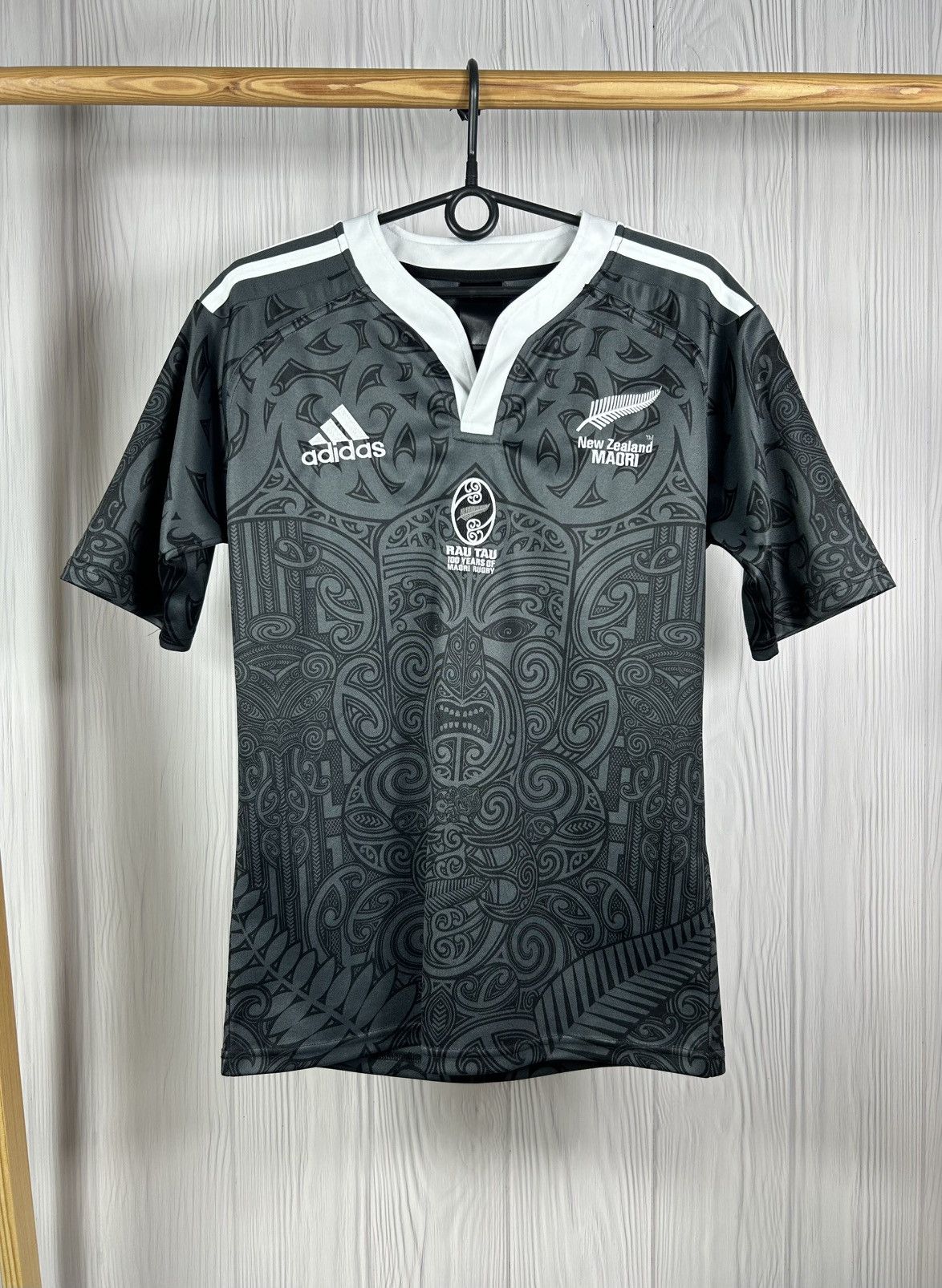 Adidas New Zealand Maori All Blacks 100 Years Rau Tau Rugby Jersey Size US M / EU 48-50 / 2 - 1 Thumbnail