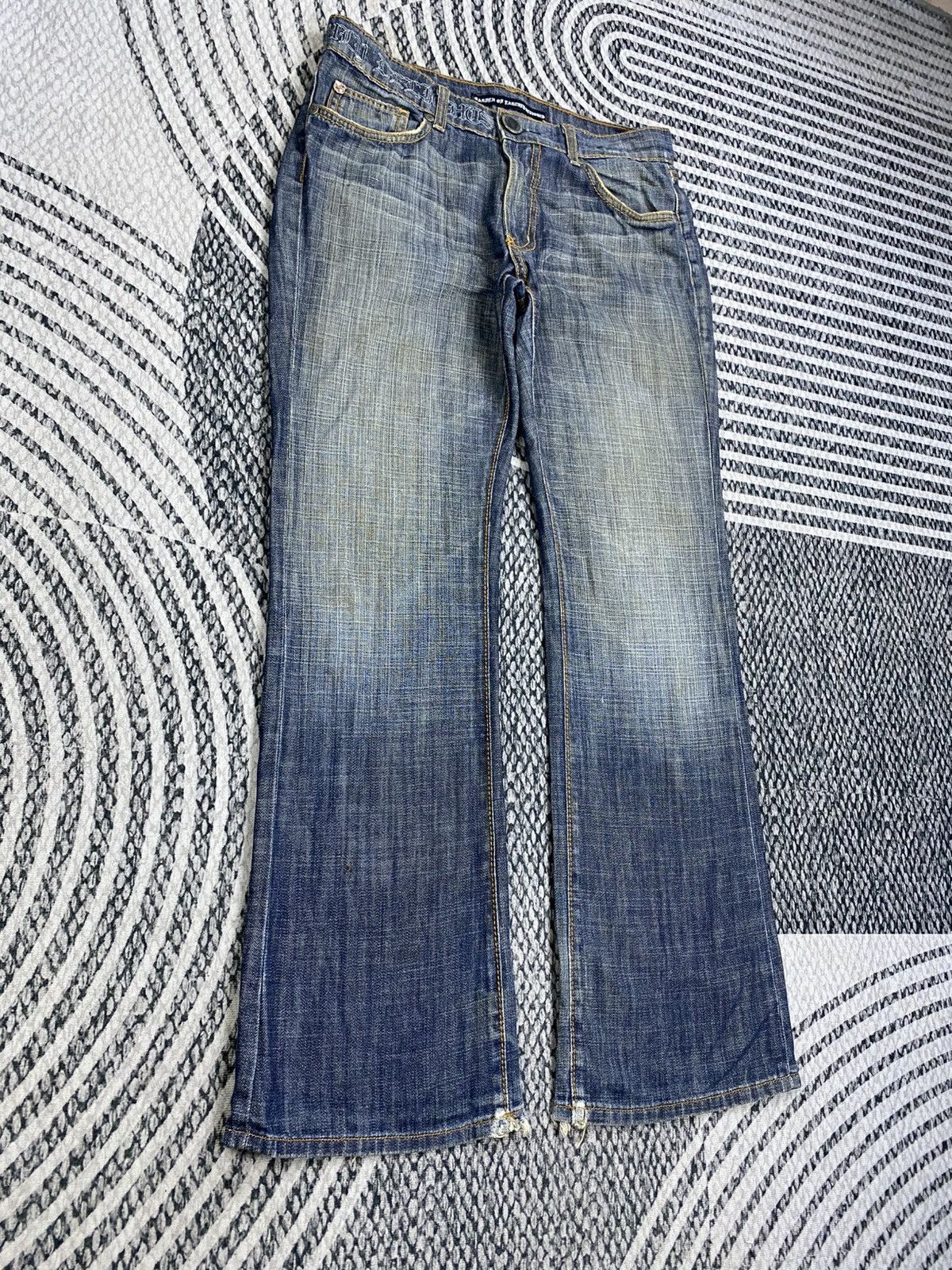 If Six Was Nine FLARED Garden Of Earthly Delights Distressed Denim Jeans Size US 33 - 3 Thumbnail
