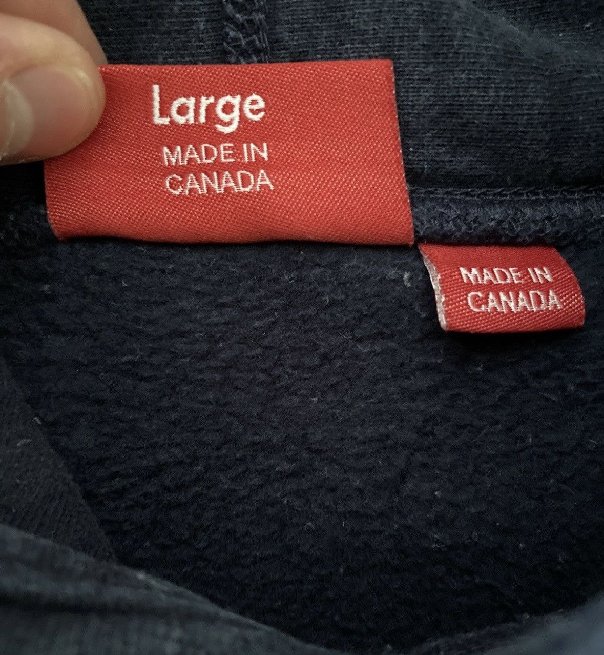 Navy Blue Supreme Logo Hoodie