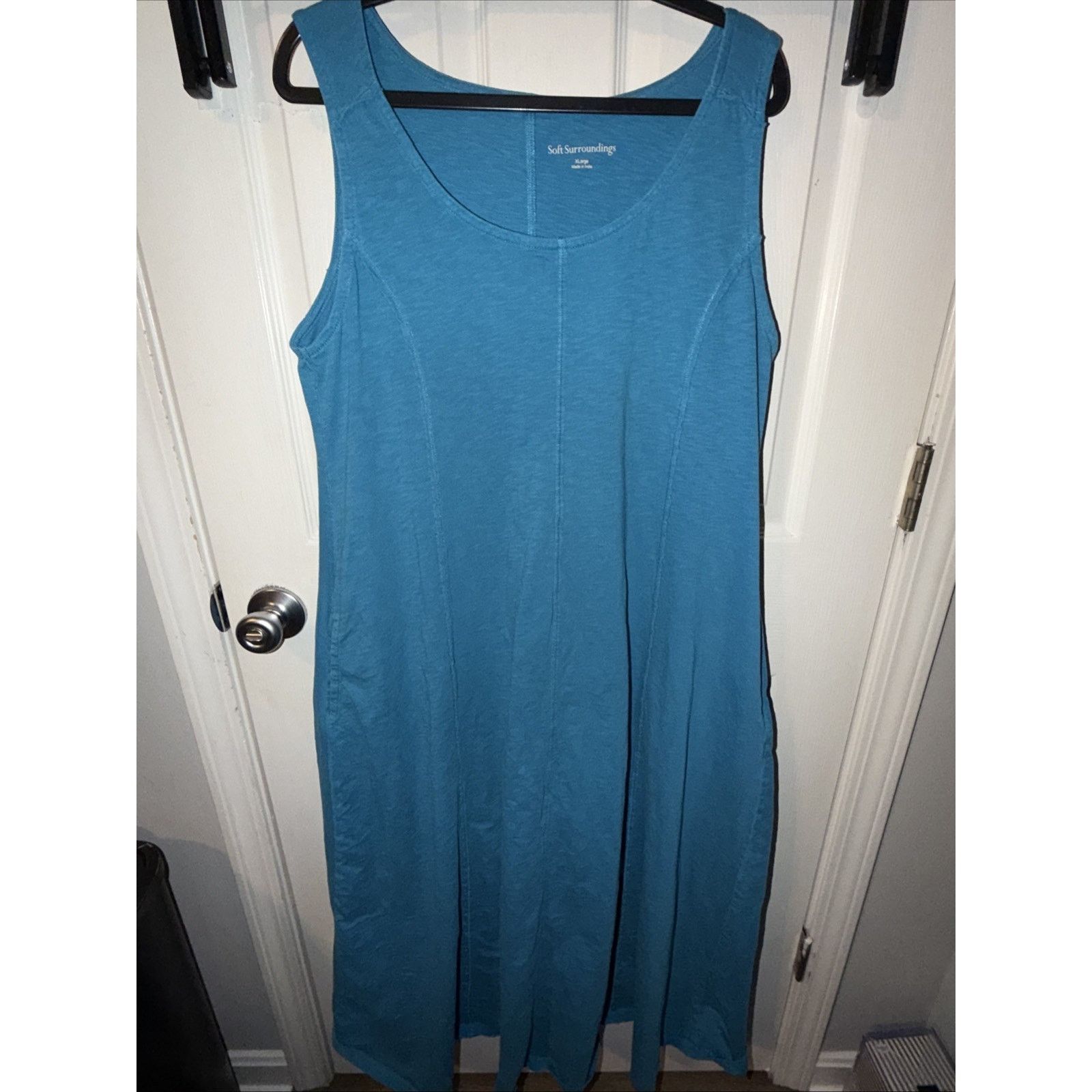 Soft Surroundings Soft Surroundings Women Teal Blue XL Maxi Dress Pockets Size XL / US 12-14 / IT 48-50 - 1 Thumbnail