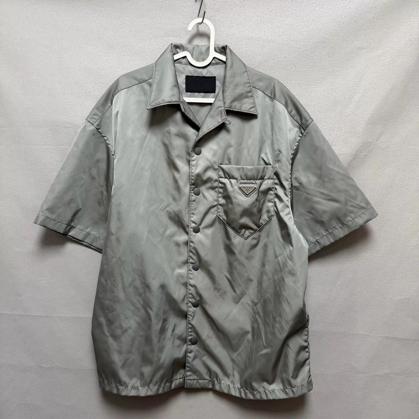 Prada Gray Short Sleeve Button-Up Shirt Size US M / EU 48-50 / 2 - 1 Thumbnail
