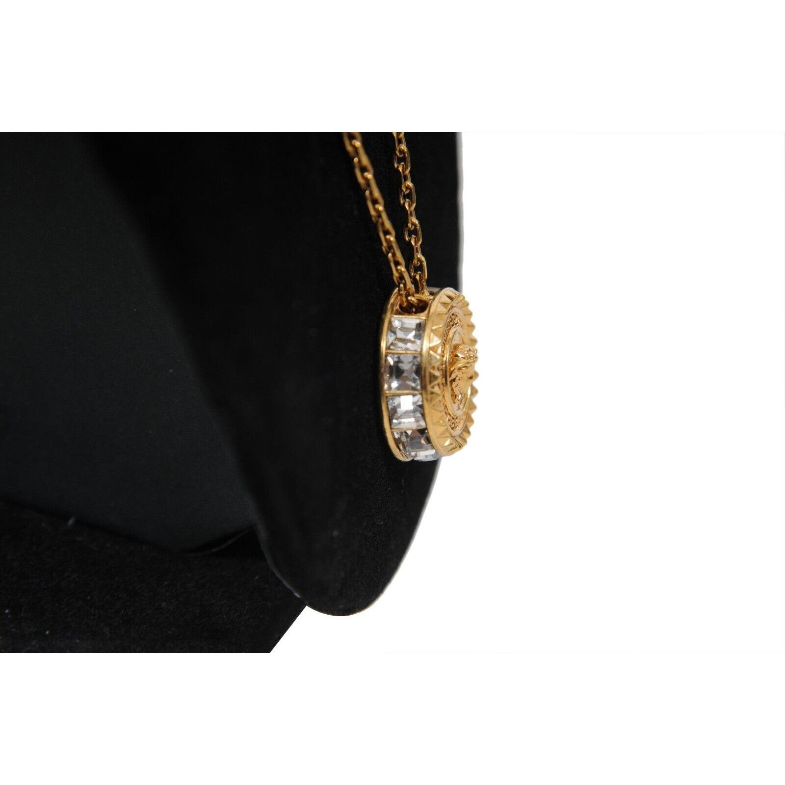 Versace Medusa Head Logo Pendant Necklace Gold Crystals Rope Size ONE SIZE - 10 Thumbnail