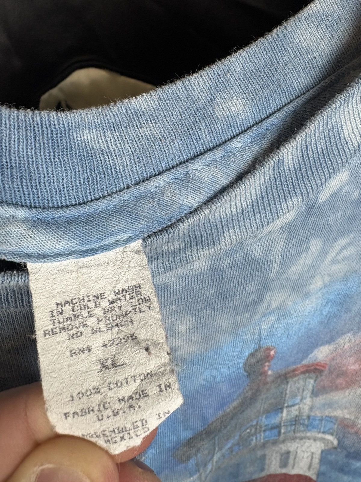 Japanese Brand × Vintage 1990s Blue tie-dye lighthouse graphic tee Size US XL / EU 56 / 4 - 3 Thumbnail