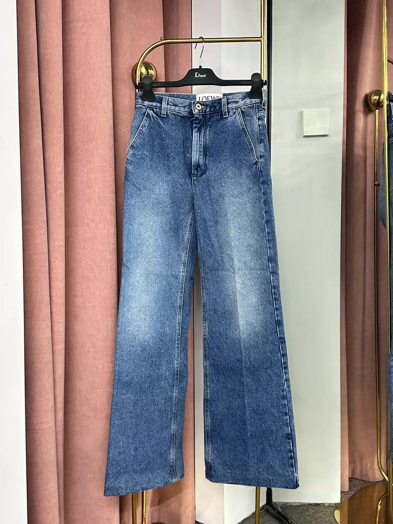 Other LOEWE Blue jeans with leather lettering on the back Size 42" / US 20 - 1 Thumbnail