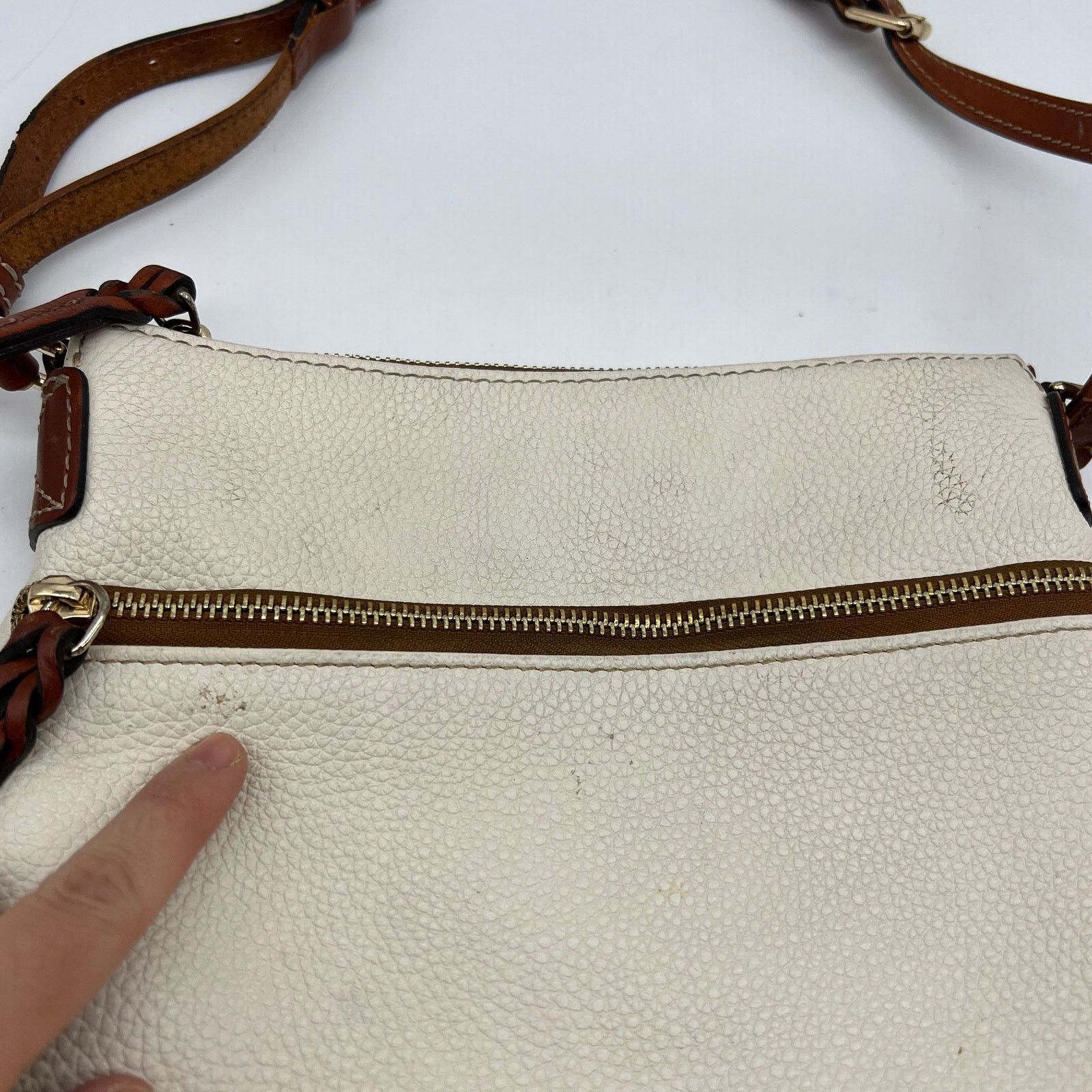 Dooney & Bourke Dooney & Bourke Pebble Leather Crossbody Purse White Size ONE SIZE - 7 Thumbnail