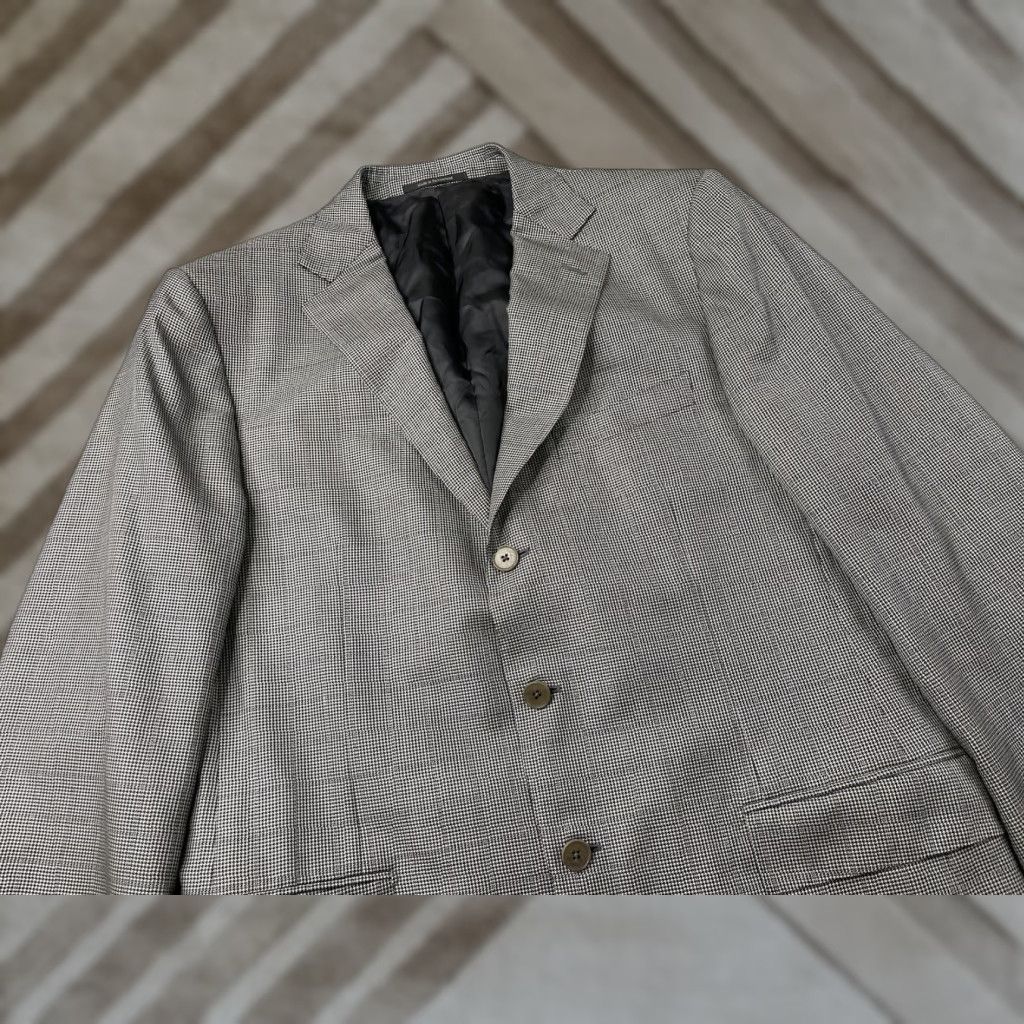 Ermenegildo Zegna Ermenegildo Zegna Blazer Mens 44R Wool Silk Houndstooth Plaid Sport Coat Jacket Multicolor Size 44R - 1 Thumbnail