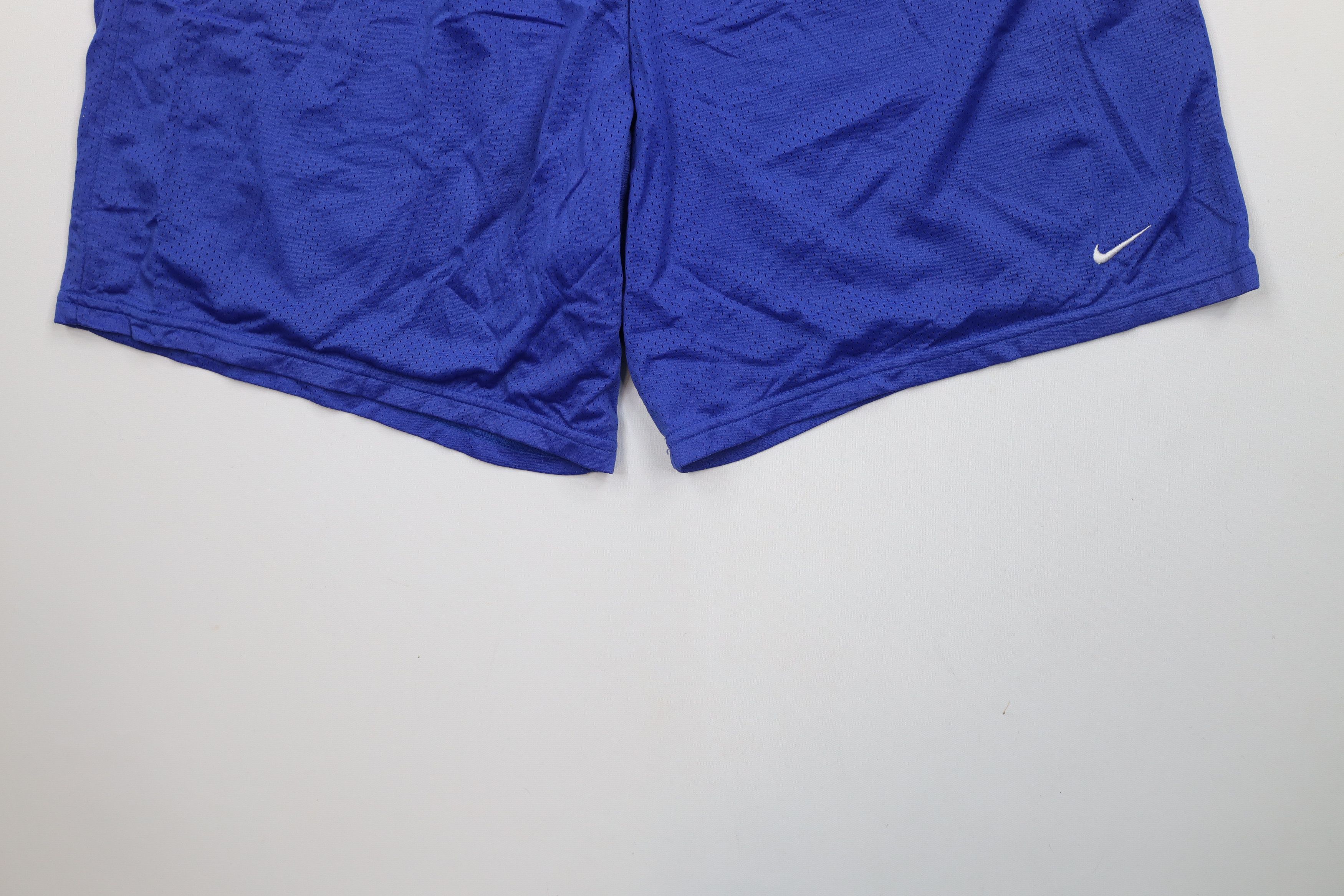 Nike × Vintage Vintage Y2K Nike Swoosh Above Knee Mesh Shorts Royal Blue Size US 36 / EU 52 - 4 Thumbnail