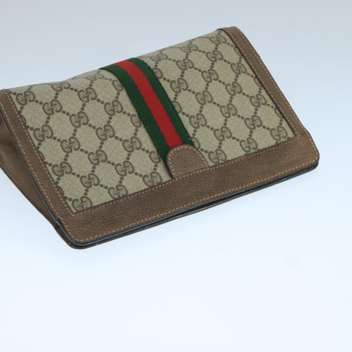 Gucci GUCCI GG Supreme Web Sherry Line Clutch Bag Pvc Beige Red Size ONE SIZE - 5 Thumbnail