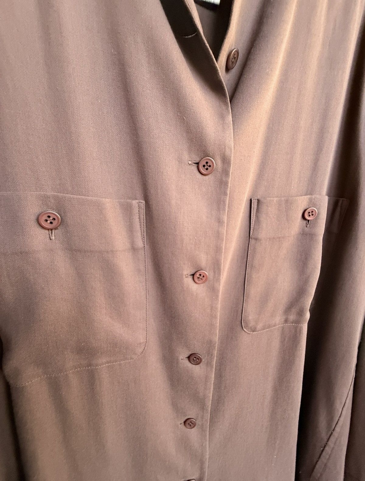 Issey Miyake vintage 90’s Issey Miyake oversized brown cotton shirt S Size US S / EU 44-46 / 1 - 8 Thumbnail