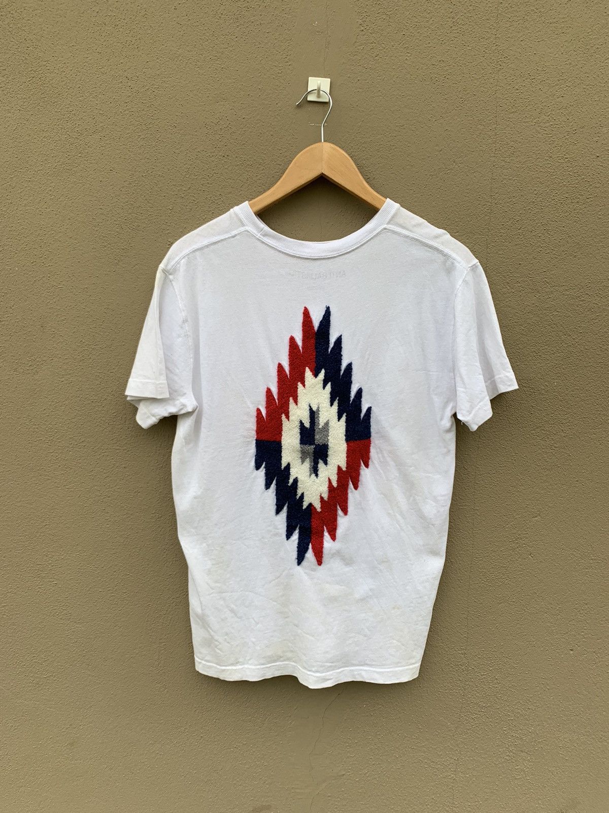 image of Anti Ballistic Embroided Aztec Patern Tee in White, Men's (Size Medium)
