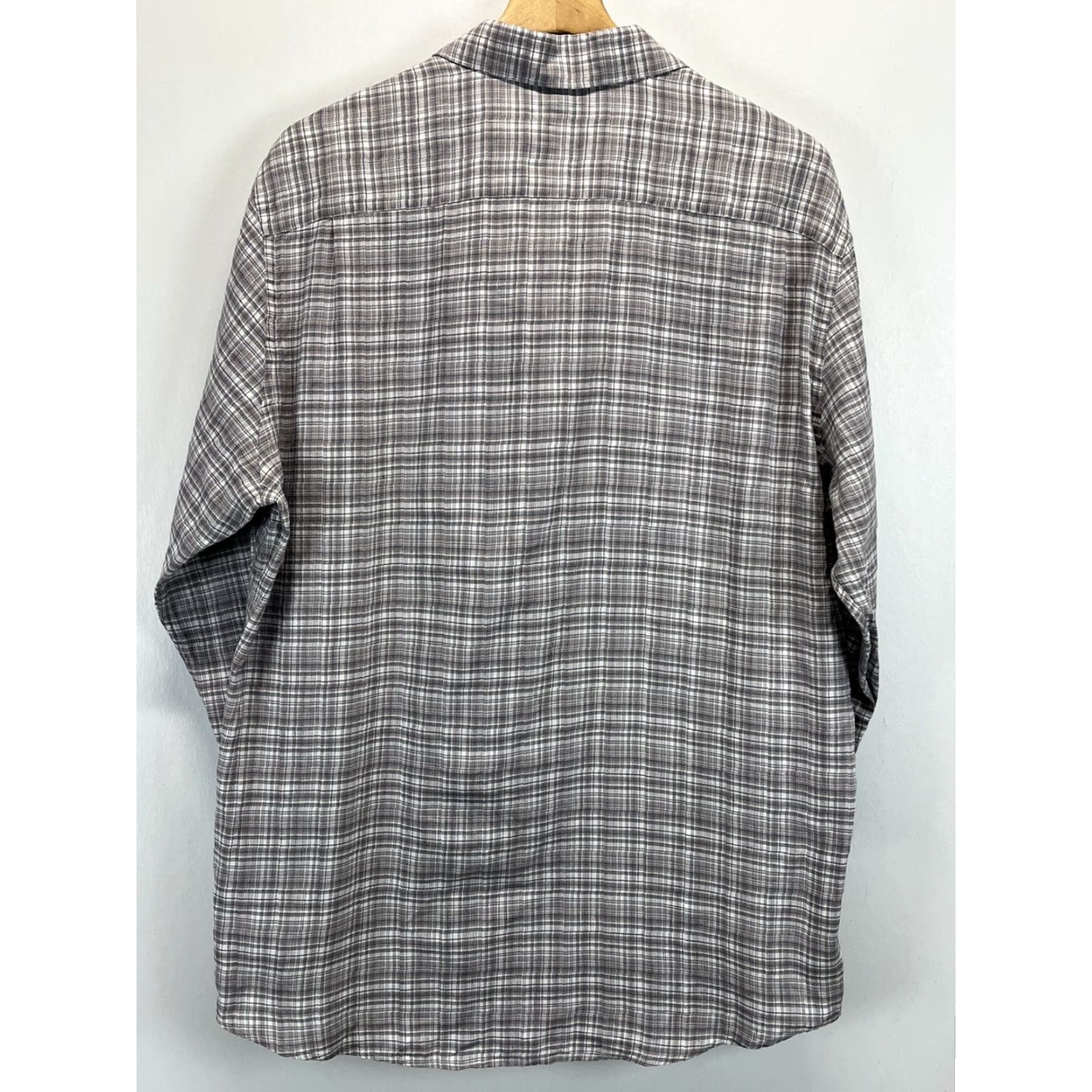 Ermenegildo Zegna Ermenegildo Zegna Linen Blend Button-Up Short XL VGUC Plaid Long Sleeve Beach Sz Size US XL / EU 56 / 4 - 2 Thumbnail