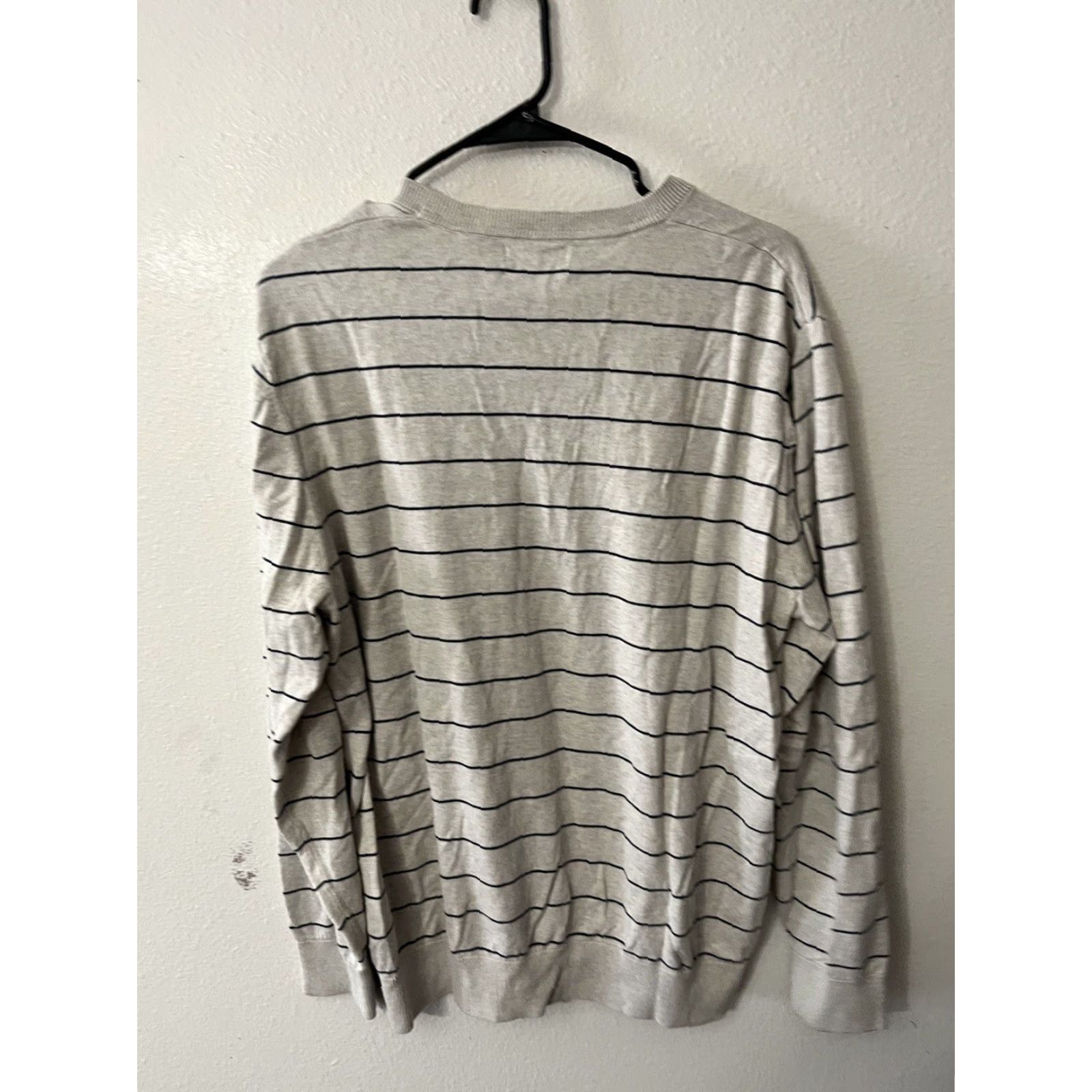 Nautica VINTAGE Nautica XL Long Sleeve Striped V-Neck T-Shirt Gray Men's Luxury Performance Classic Size US XL / EU 56 / 4 - 3 Thumbnail