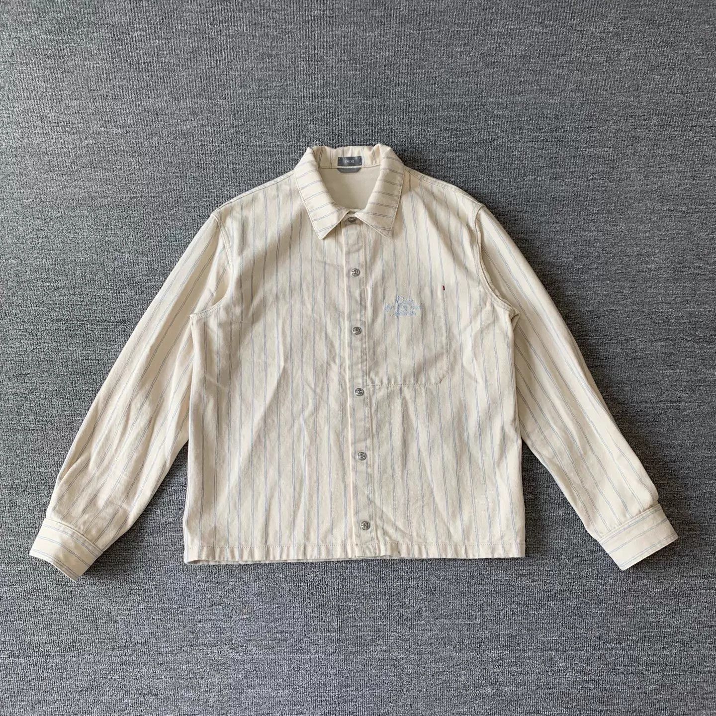 Dior Dior x HYLTON NEL 25 New Cream Stripe Logo Denim JKT 46 Size US S / EU 44-46 / 1 - 1 Thumbnail