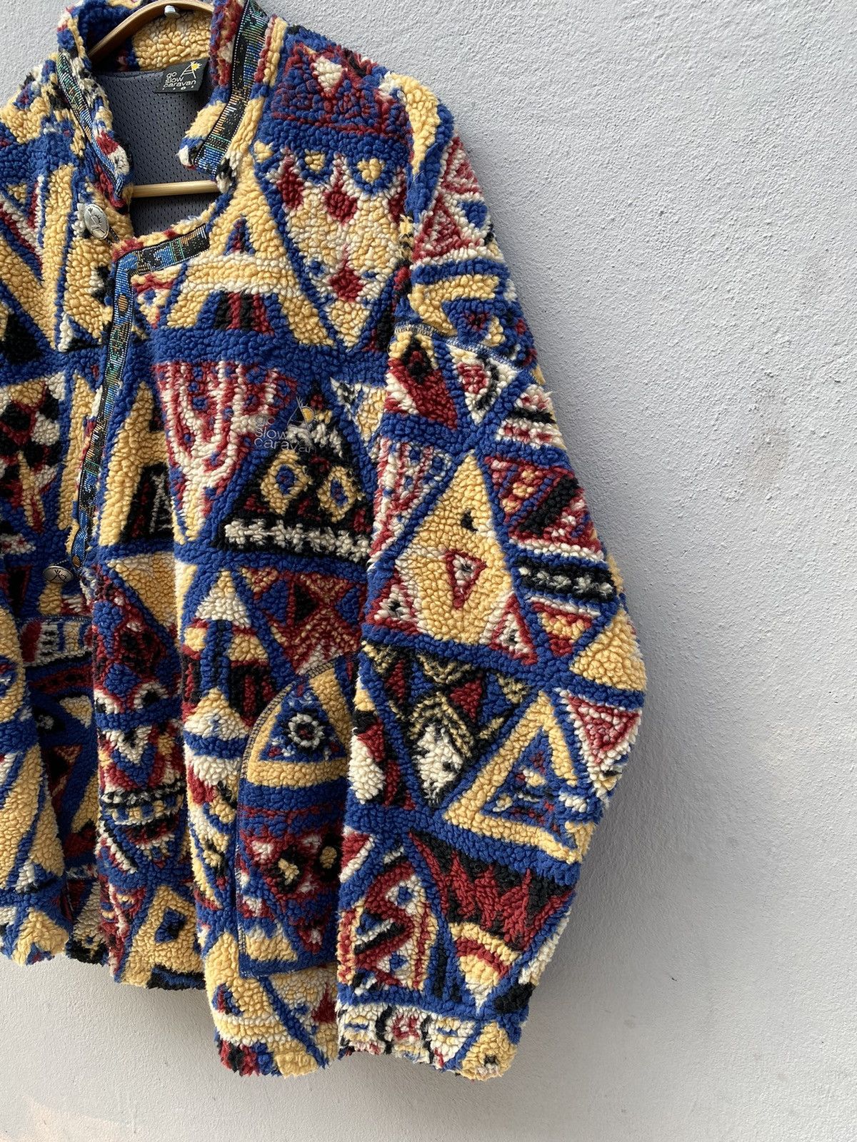 Beauty Beast × go slow caravan 💥RARE💥 Vintage GO SLOW CARAVAN Printed Deep Pile Fleece Size US L / EU 52-54 / 3 - 6 Thumbnail