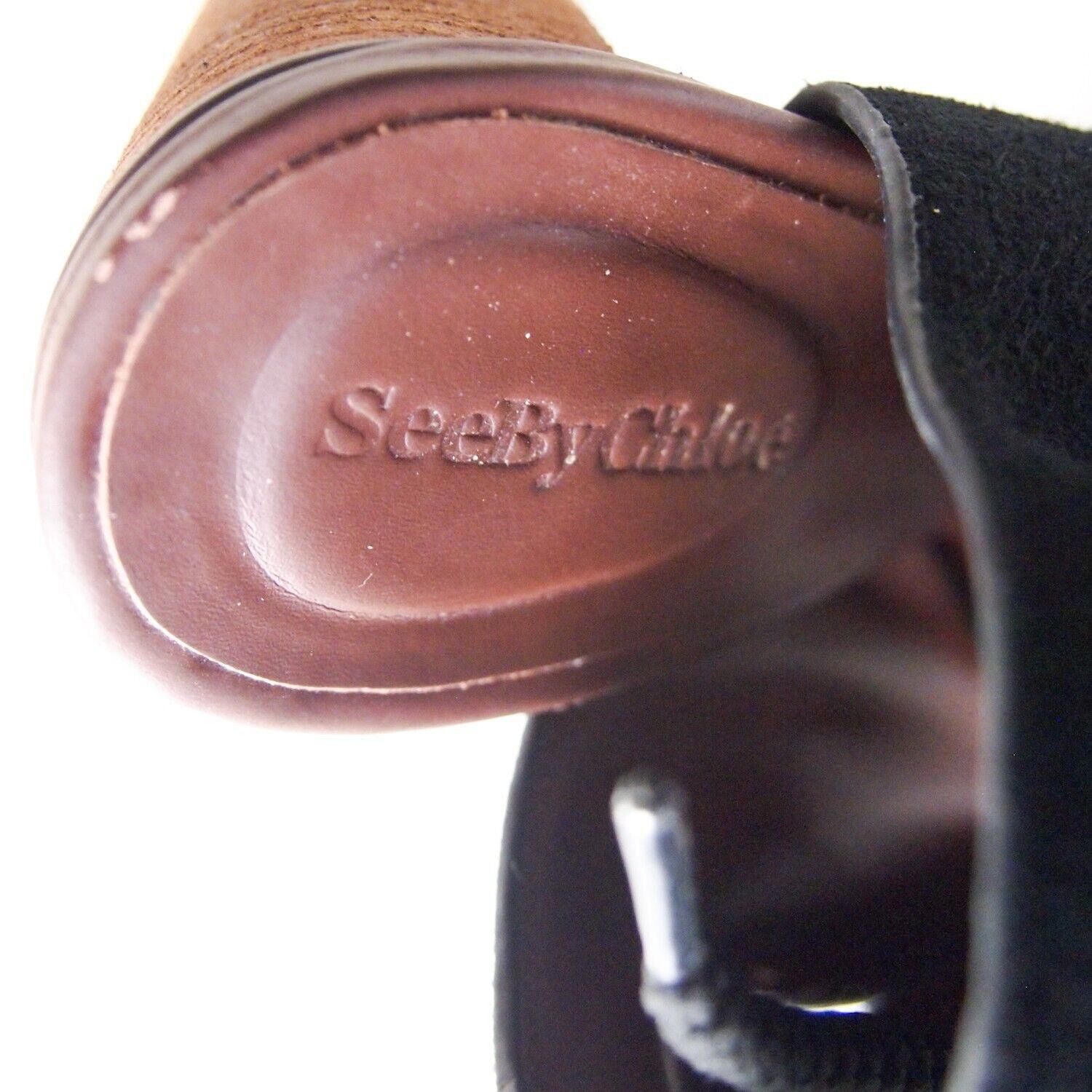 See by Chloe See By Chloe Sandals Booties Black Suede Size US 9.5 EU 39.5 Size US 9.5 / IT 39.5 - 6 Thumbnail