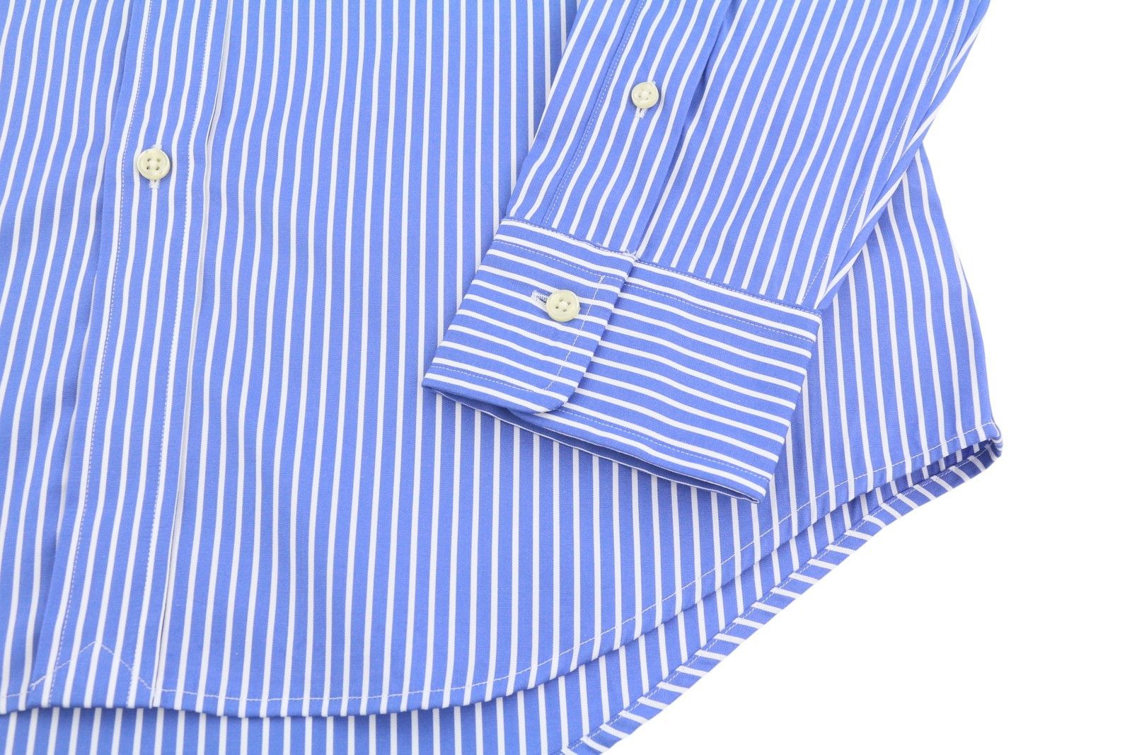 Ralph Lauren M Blue Striped Cutaway Neck Custom Fit Button-Up 87016 Size US M / EU 48-50 / 2 - 5 Thumbnail