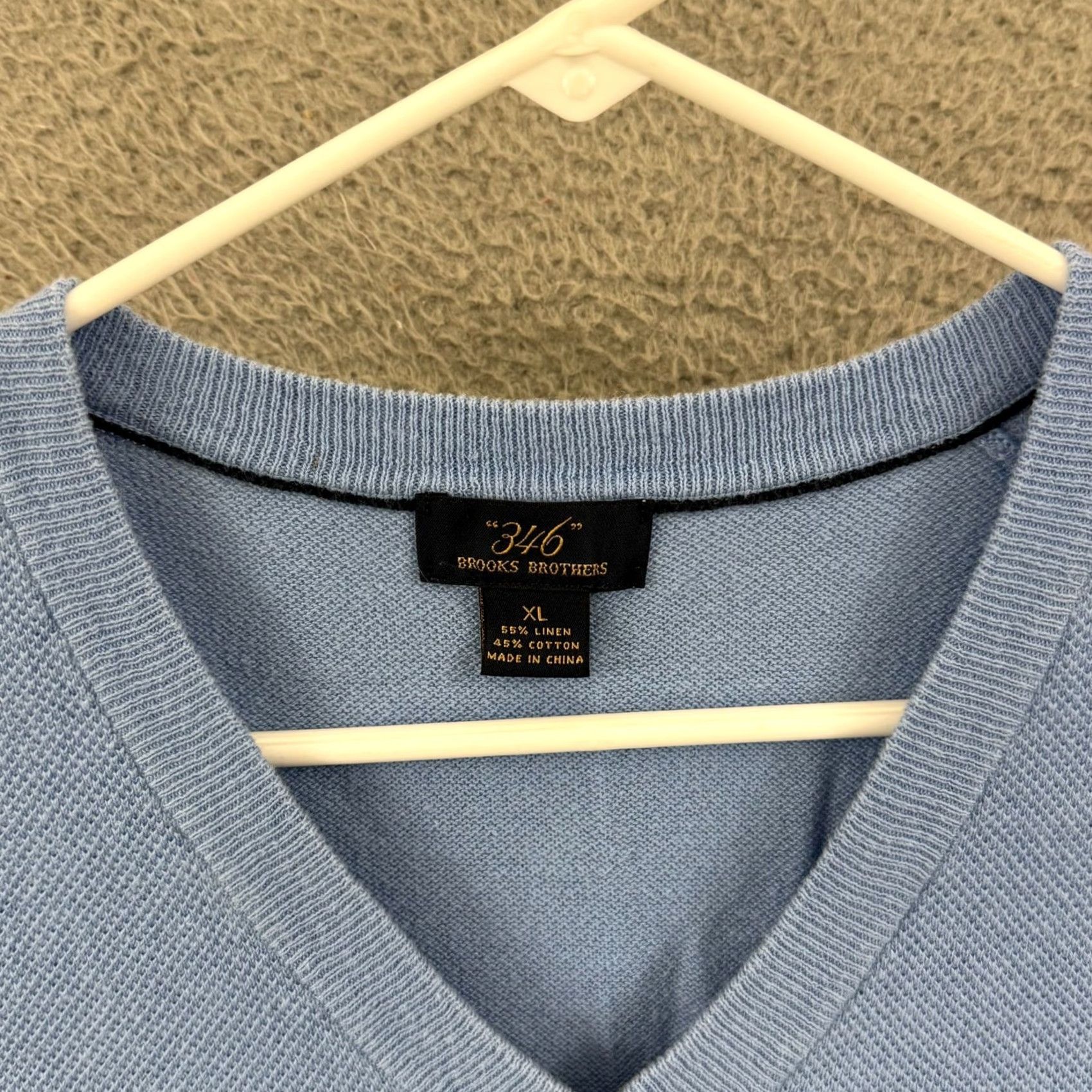 Brooks Brothers Brooks Brothers Vest Mens XL Blue Linen Blend V-Neck Knit 90s Preppy Golf Walking Solid Pattern Size US XL / EU 56 / 4 - 5 Thumbnail