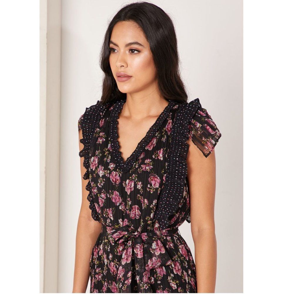 NWT New Anthropologie FOXIEDOX Anaise Floral Sheer Detail