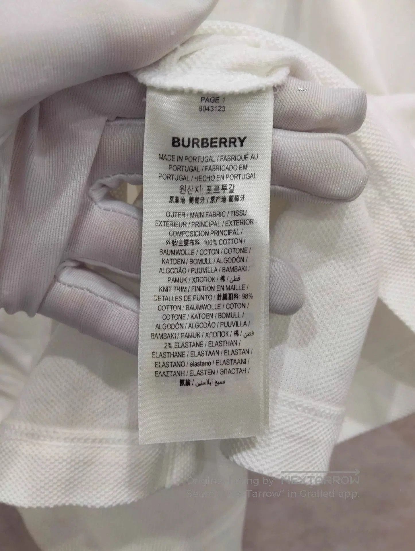 Burberry White Short Sleeve Polo Shirt Size L. Size US L / EU 52-54 / 3 - 6 Thumbnail
