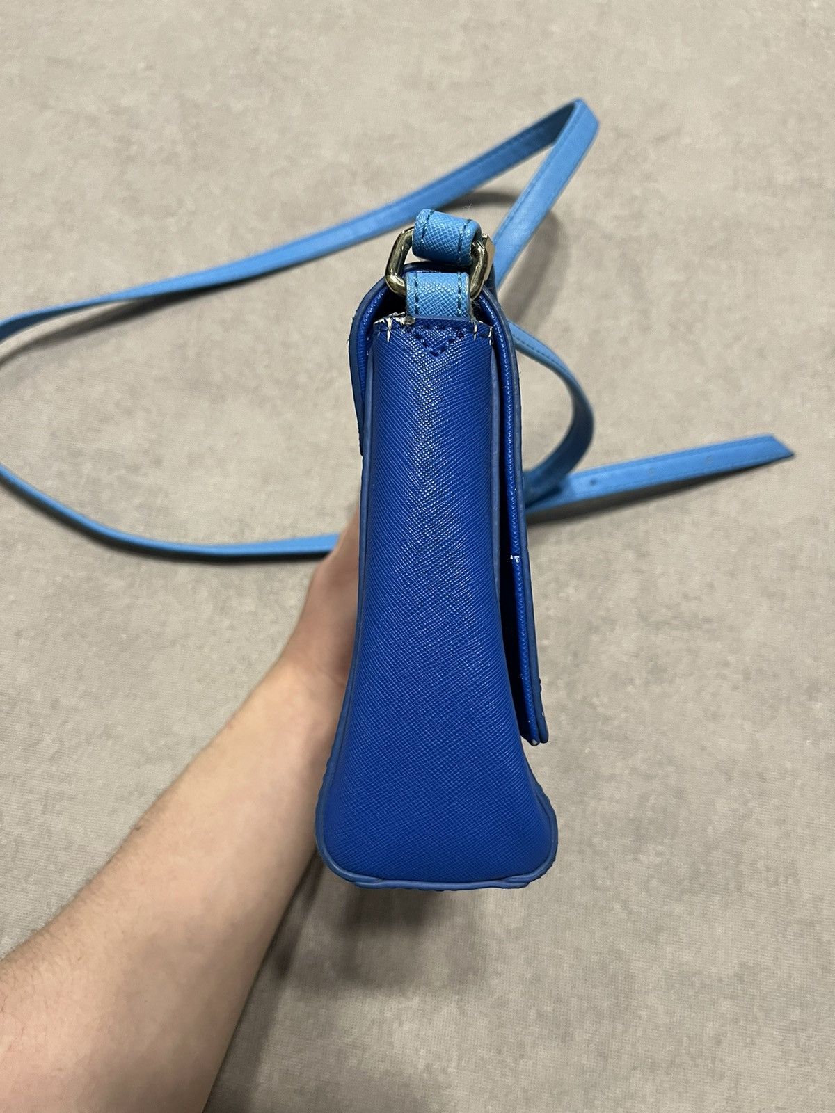 Trussardi Trussardi Jeans Womens Shoulder Bag Blue Logo Small Handle Size ONE SIZE - 10 Thumbnail