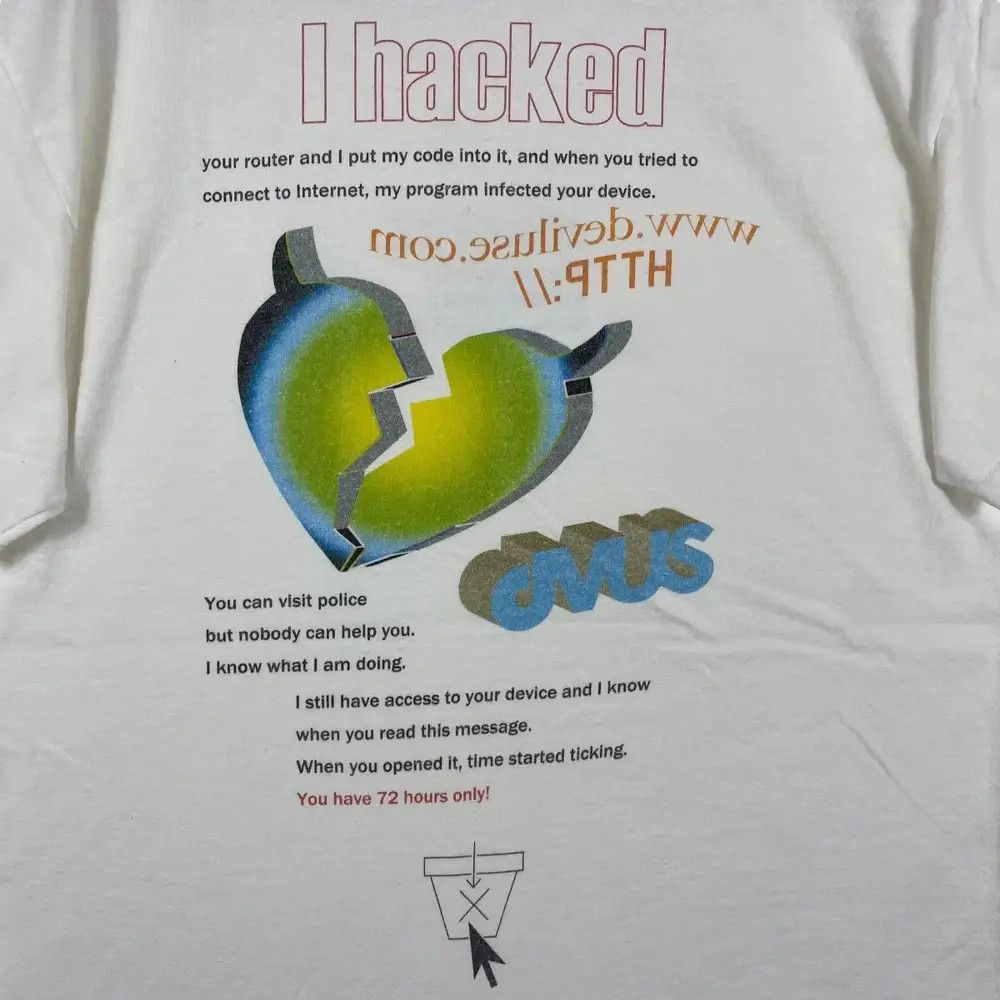Japanese Brand DEVILUSE "Hack" Graphic Tee Shirt Medium Size Size US M / EU 48-50 / 2 - 2 Thumbnail