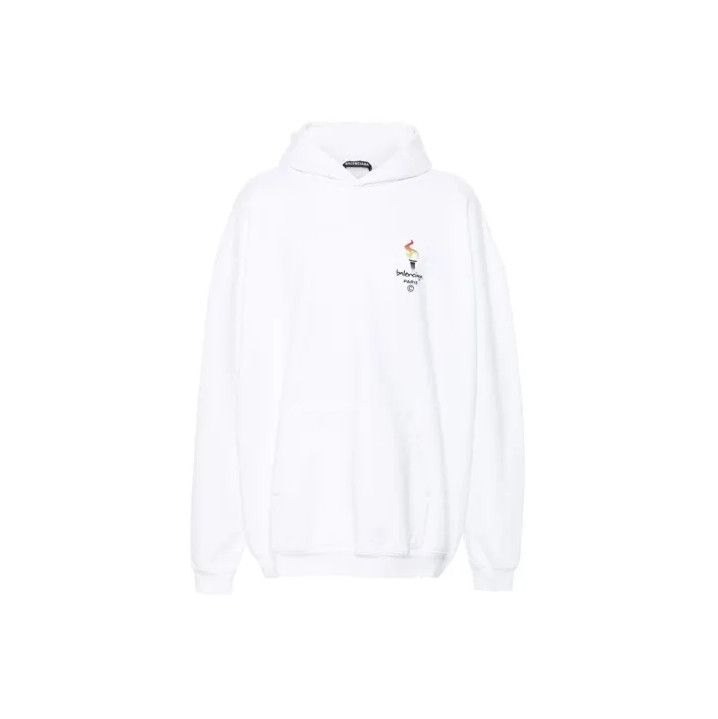 Balenciaga Unisex White Long Sleeve Sweatshirt